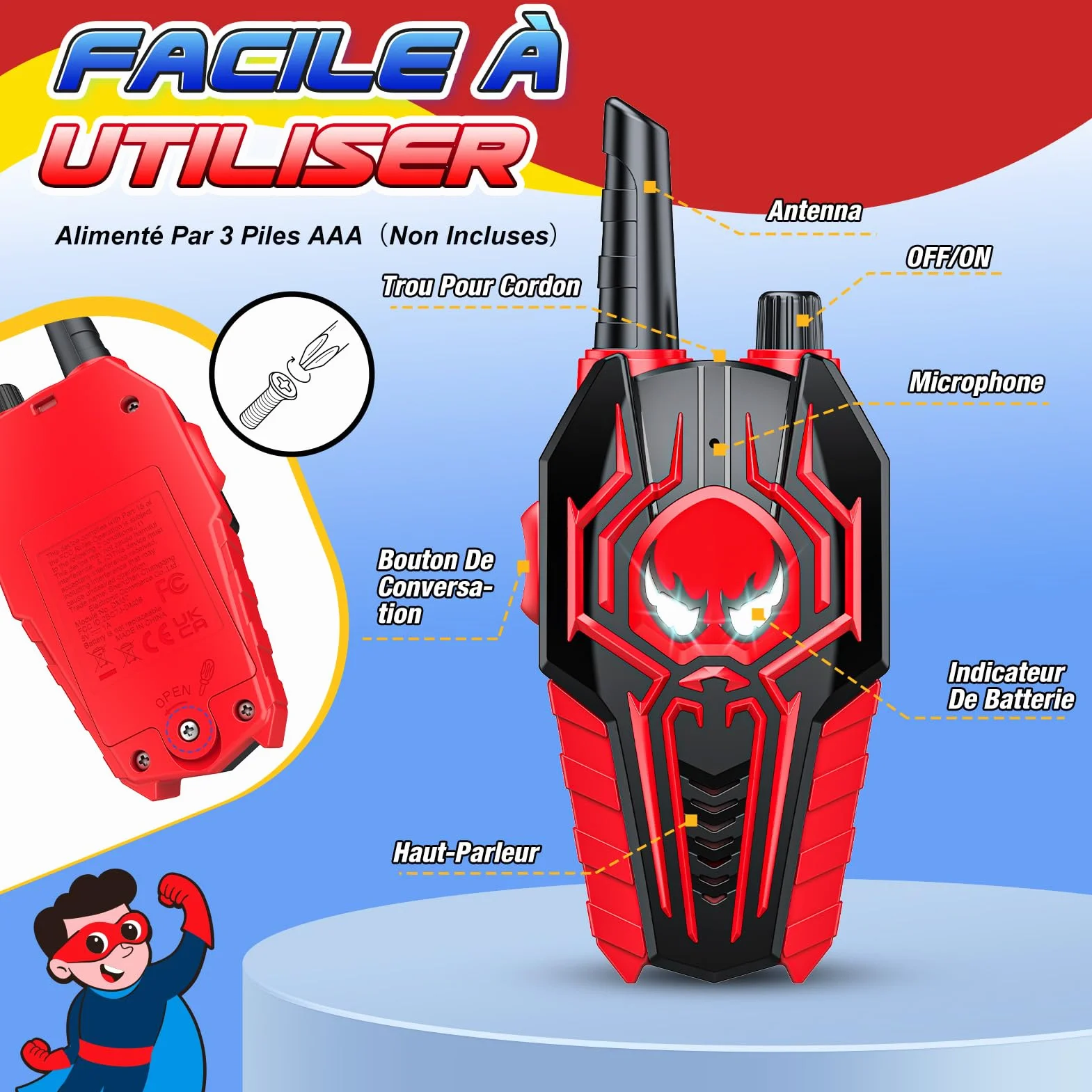 Talkie Walkie Jouet Enfant 3-12 Ans Garcon Cadeau Anniversaire Jeux d'extérieur