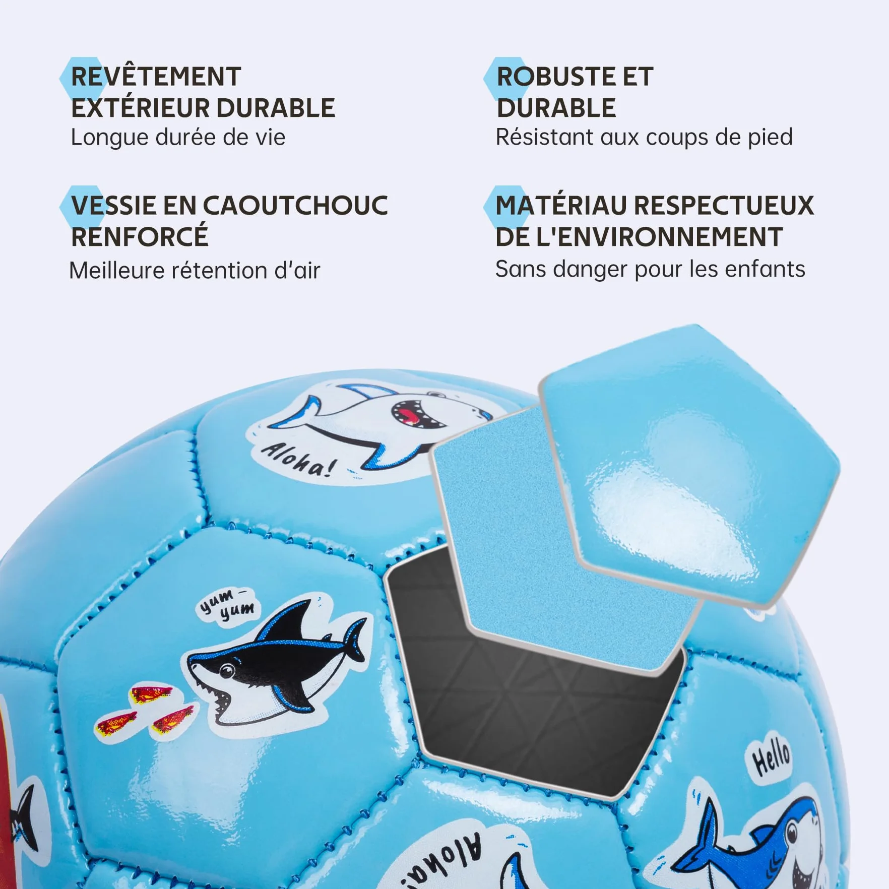U&C Planet Ballon de Foot Taille 2 pour Enfants avec Pompe – Motif Animal, Jeu Intérieur Extérieur