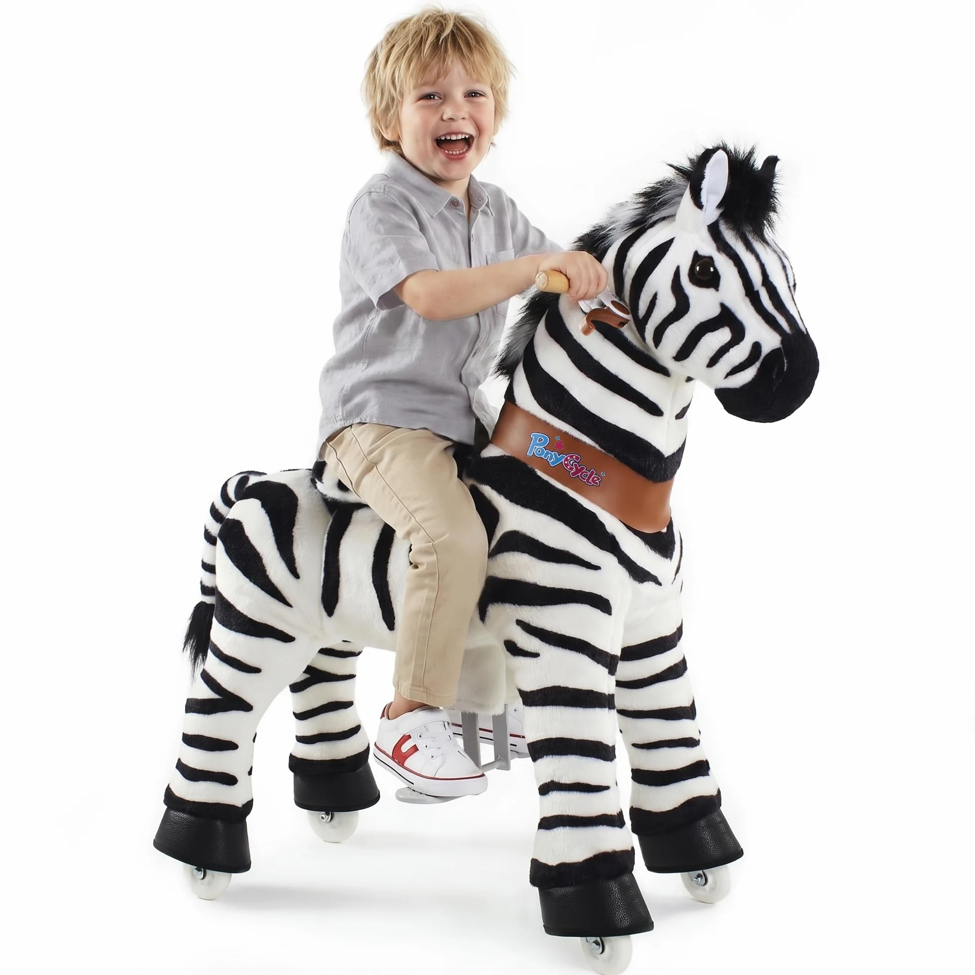 PonyCycle Authentic Monter sur Le Zèbre Jouet pour Tout-Petits 90 cm Hauteur Taille 4 4-7 Ans