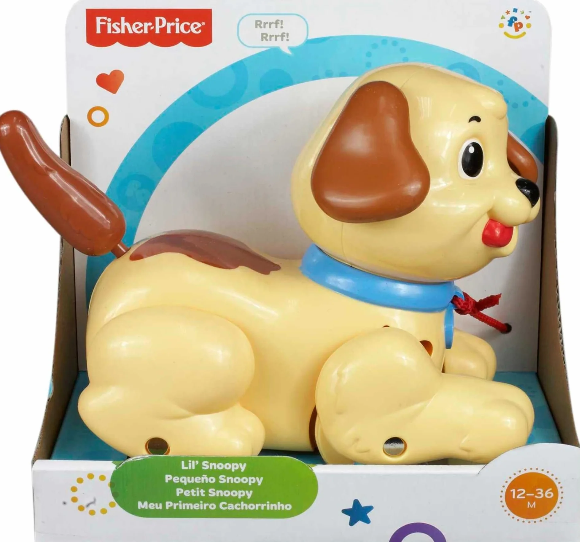 Fisher-Price Petit Snoopy Jouet Chien à Tirer bébé pour Encourager l'enfant à Marcher 12 Mois et Plus