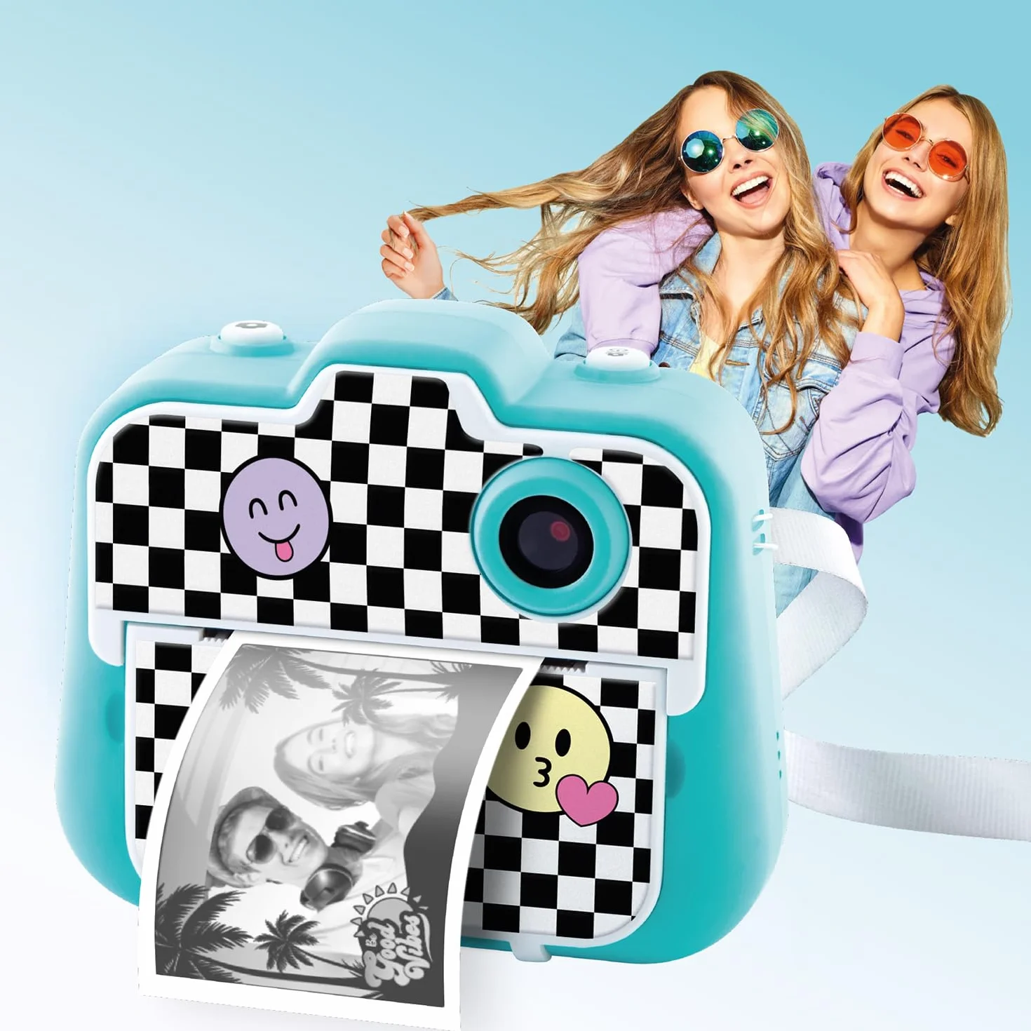 Canal Toys Photo Creator Appareil Photo 3 en 1 à Impression Instantanée Turquoise 2 Modes Selfie Caméra Vidéo Enfant 8 Ans+ 4 Rouleaux 250 Clichés CLK 001