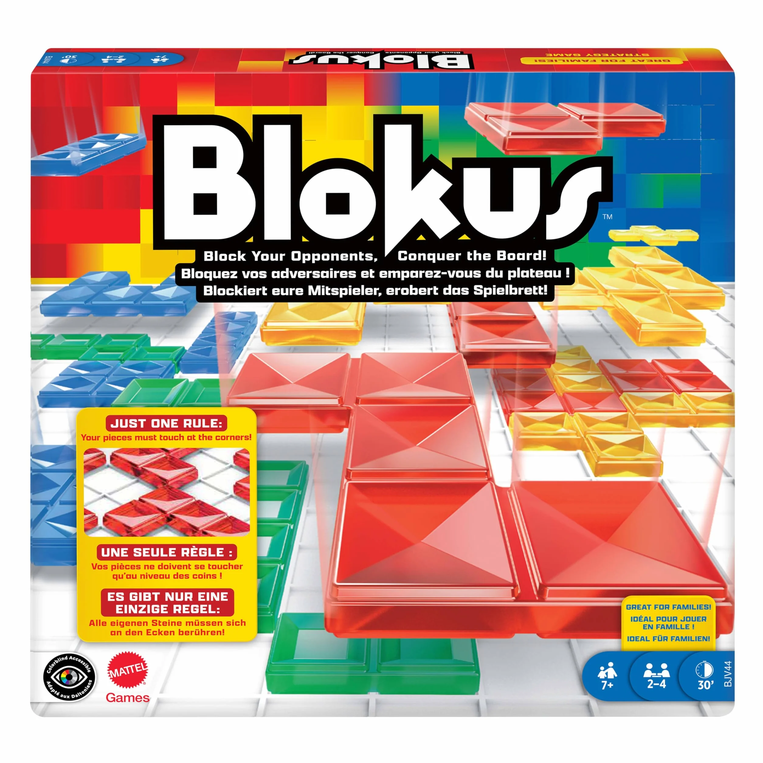 Mattel Games Blokus Jeu de Société Familiale Stratégie Plateau BJV44