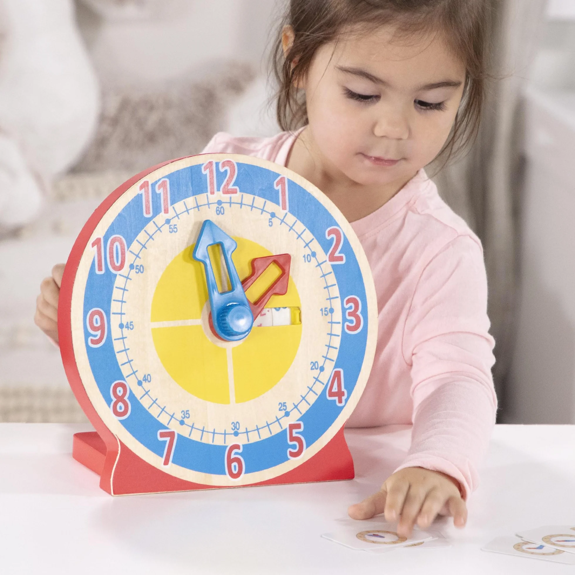 Melissa & Doug Horloge Tourne Et Dis L'Heure Jeu Éducatif Montessori Jouet en Bois Cadeau Enfant 4 Ans+