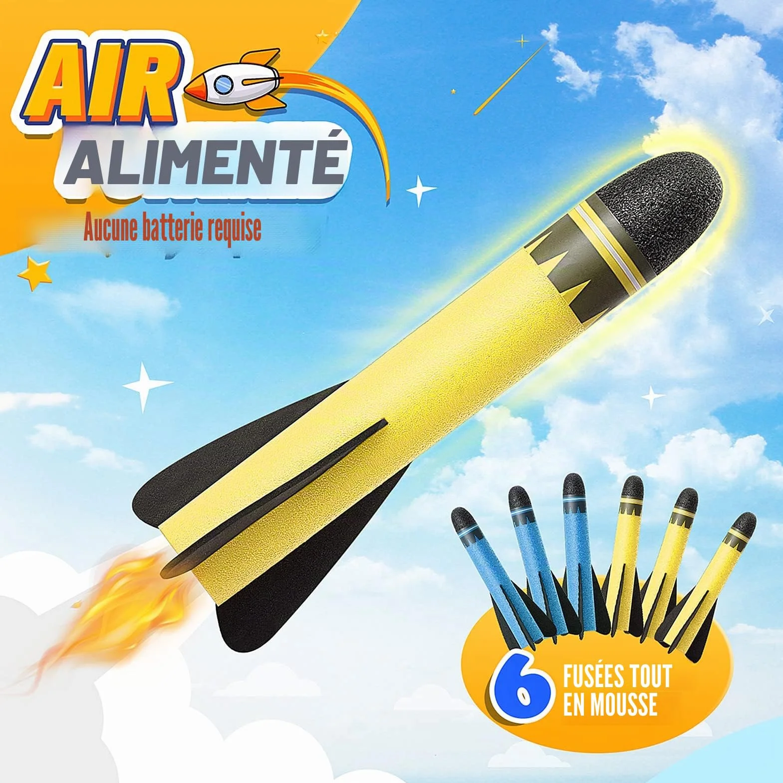 DejaNard Fusée Plastique Kit Pédale Pression Jouets D'extérieur Volants pour Enfants