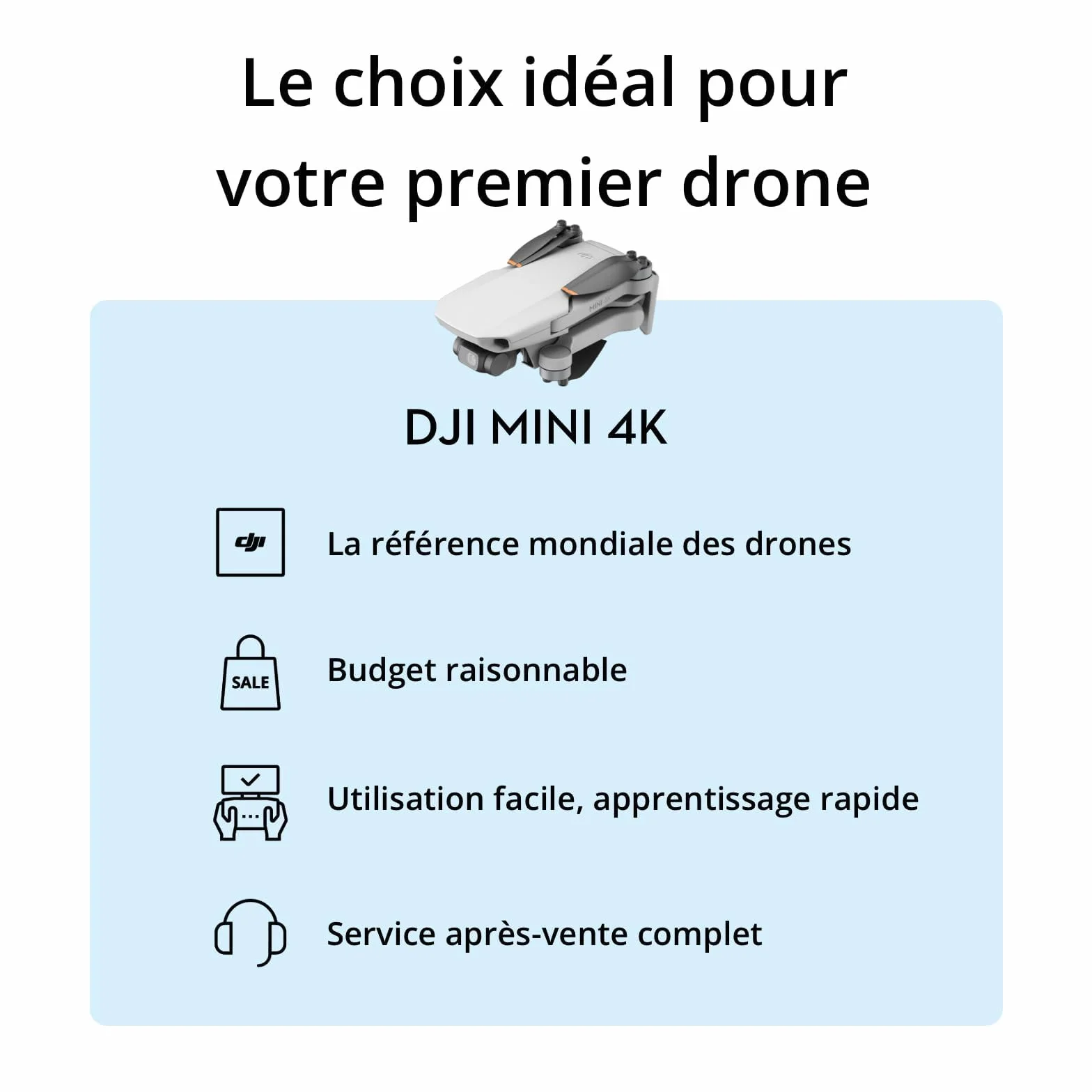 DJI Mini 4K Caméra Drones Combo Bundle, Drone Caméra 4K UHD pour Adultes, Stabilisation de la Nacelle à 3 Axes, Transmission Vidéo sur 10 km, Deux Batteries pour un Temps de Vol max. de 62 min