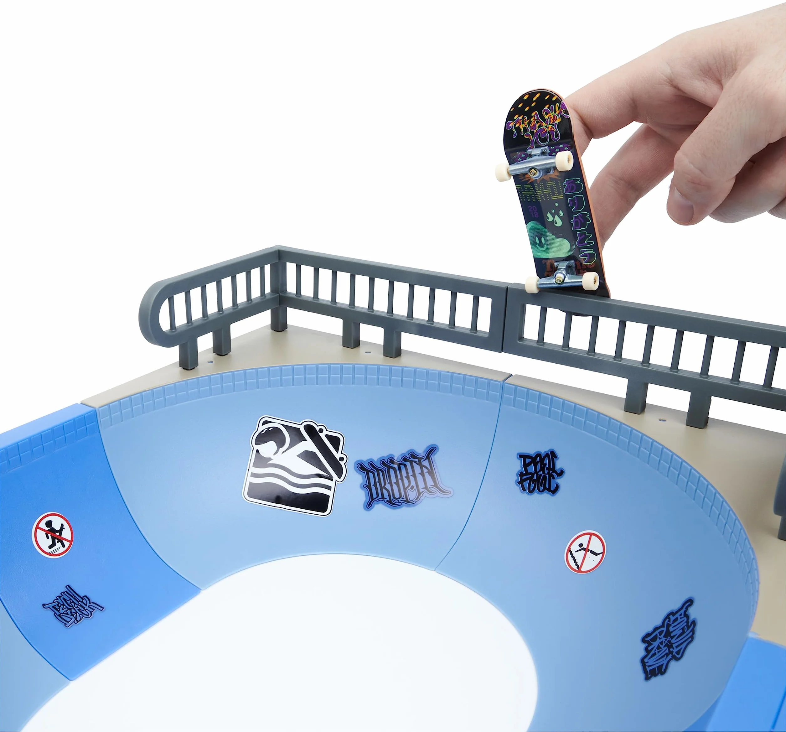 Tech Deck Finger Skate Mega Bowl X-Connect Rampe 100% Modulable À Construire Et Personnaliser + 1 Mini Planche Thank You Exclusive Jeu Enfant 6 Ans