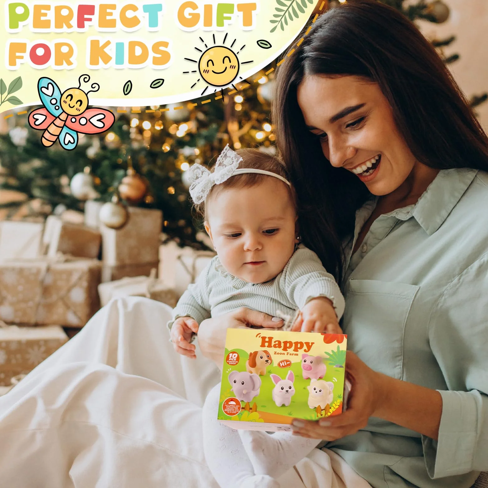 Jouets Montessori Enfants 1 2 3 Ans Jeux Tri Animaux Ferme Empilage Apprentissage Cadeau Filles