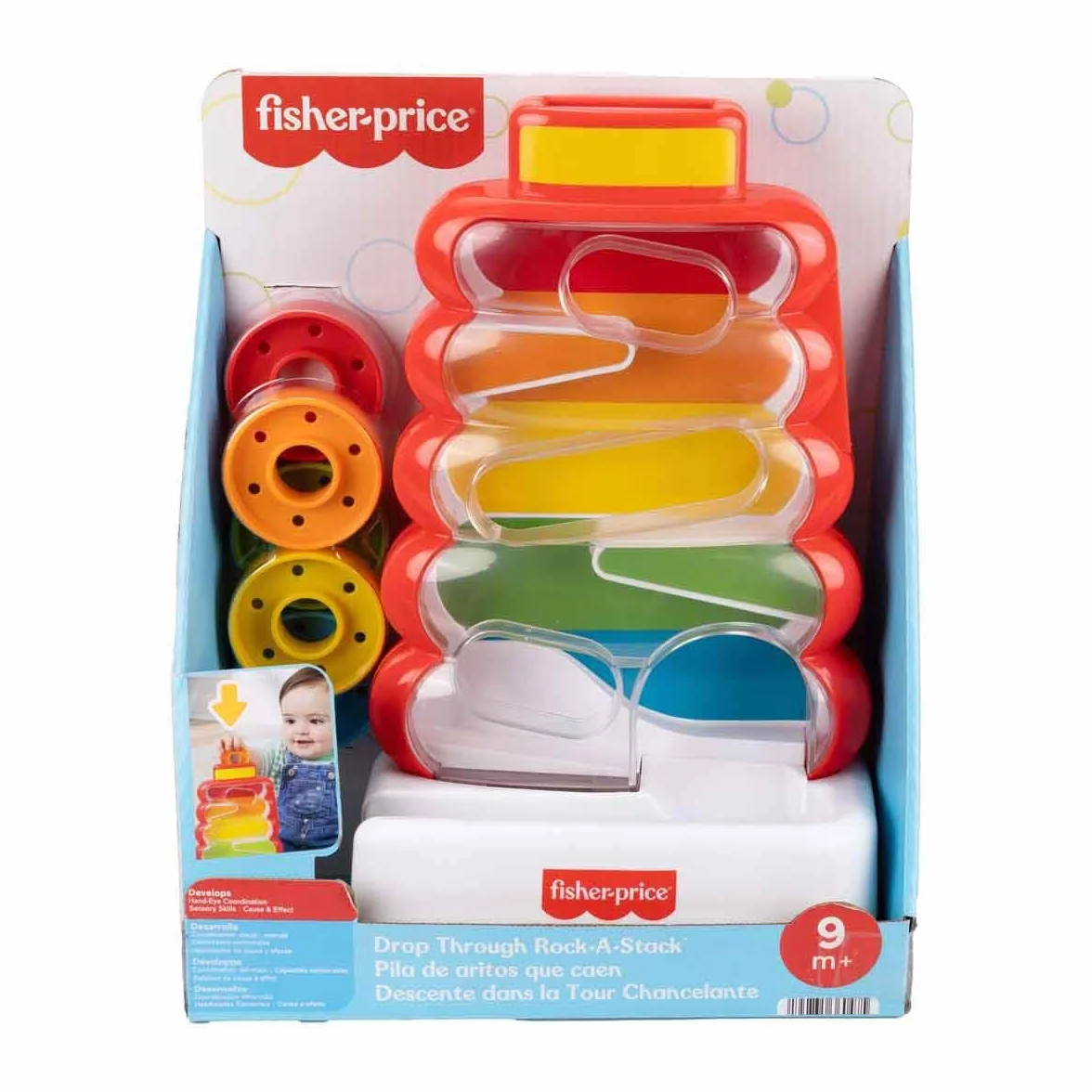 Fisher-Price Empile-Tout Rigolo Jouet d’éveil avec jetons à insérer, 9 Mois, JLB81