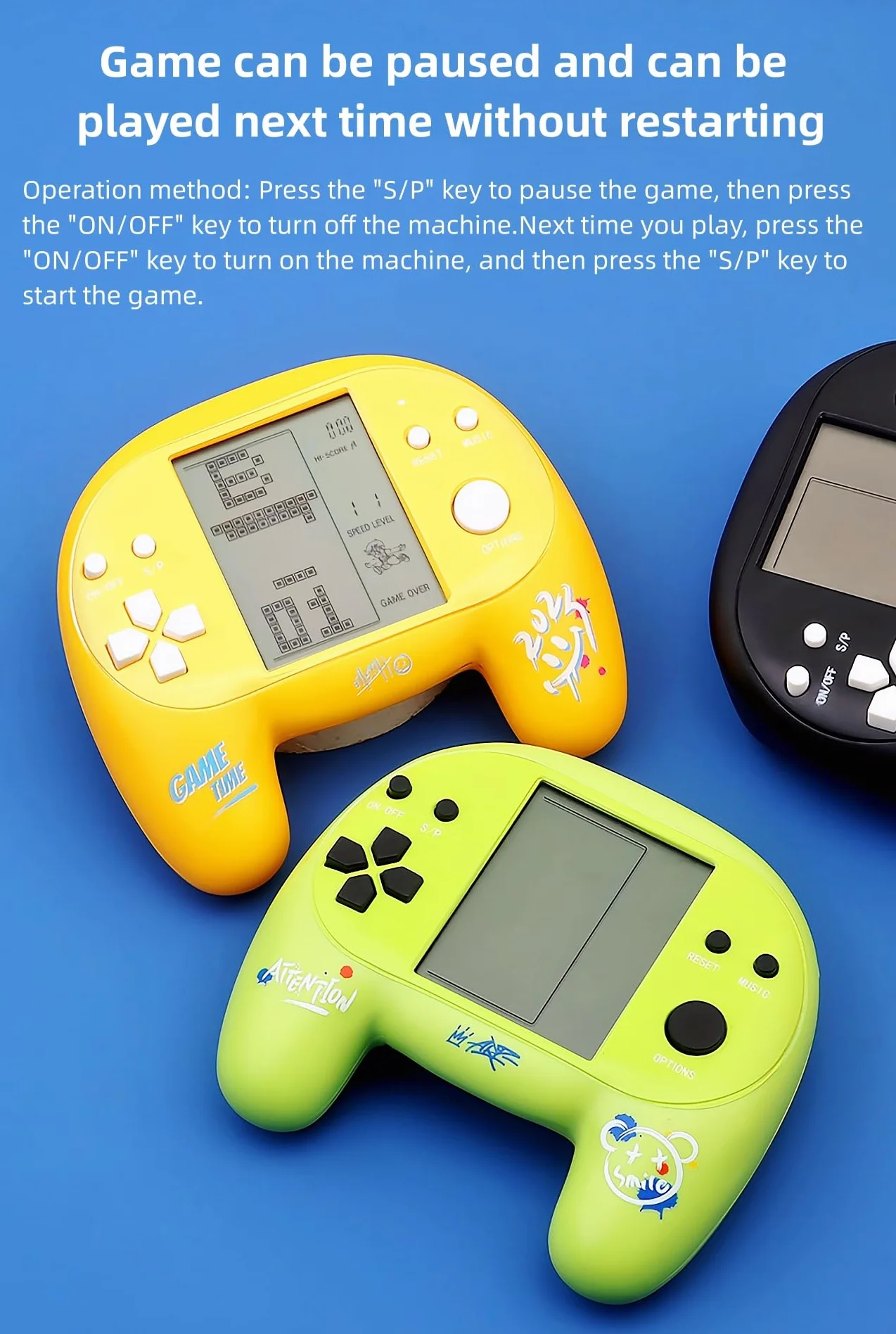 Console de Jeu Portable Rétro 4,1 Pouces 2574 Jeux en 1 avec Poignée en Brique Rose