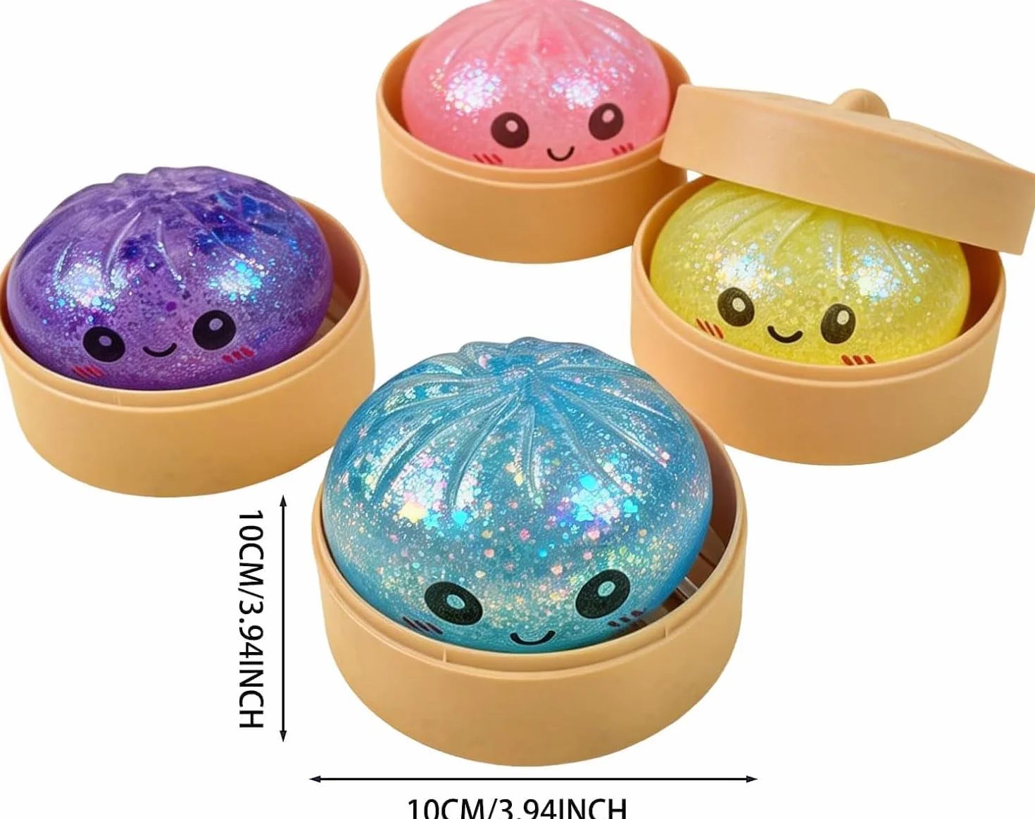 Dumpling Squishy Glitter Anti-Stress Soft Ball Relâcher Tension Surprise Amusante pour Bureau Maison (Aléatoire 1pcs)
