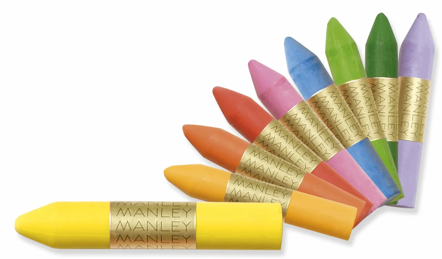 Manley Craies à la Cire 24 Unités Professionnelles Pochette Couleurs Assorties