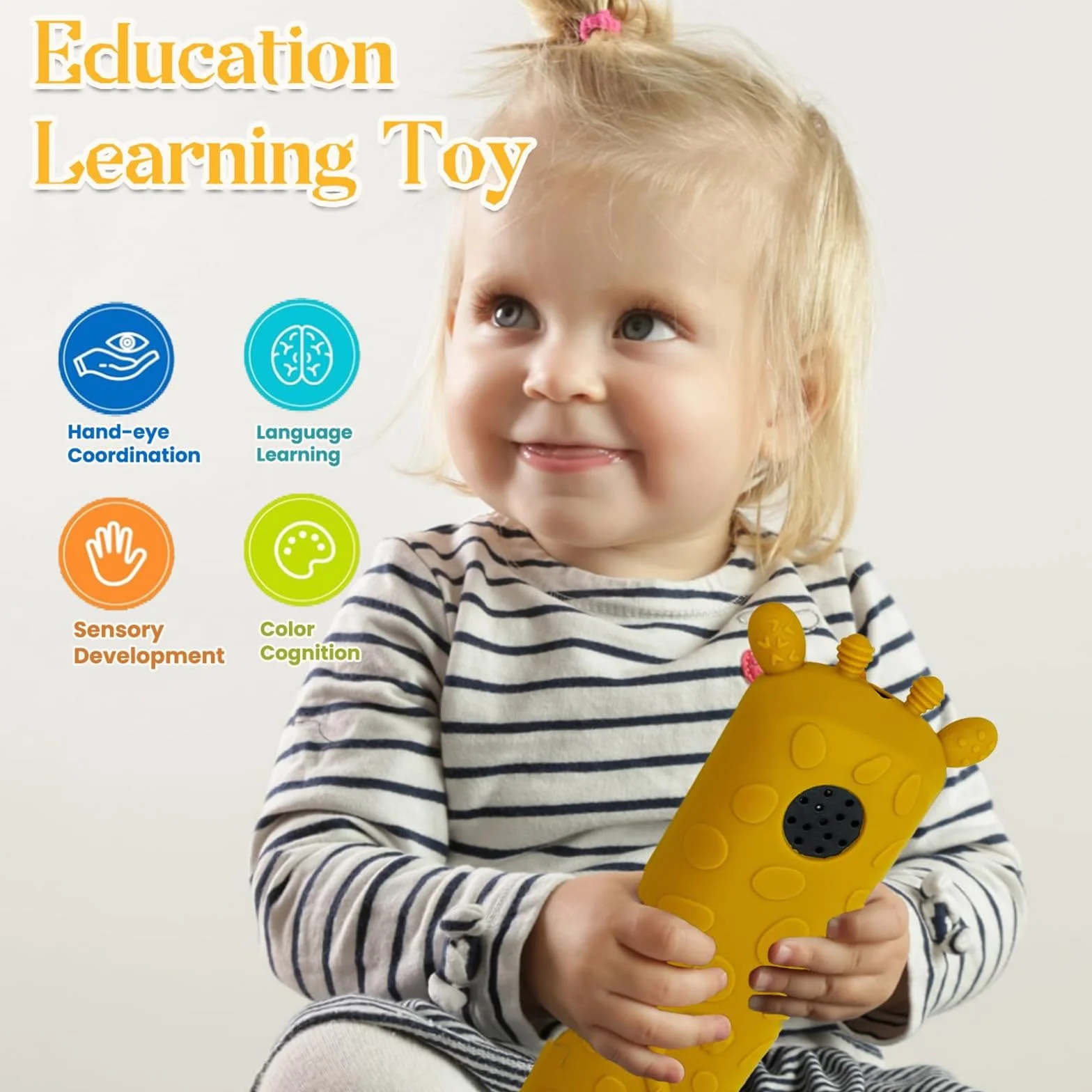 Jouet Télécommande TV Enfant 1 an, 3 Langues Jeux Éducatif Cadeau Fille, Jouets Musicaux Apprentissage Précoce Einstein Girafe Noire