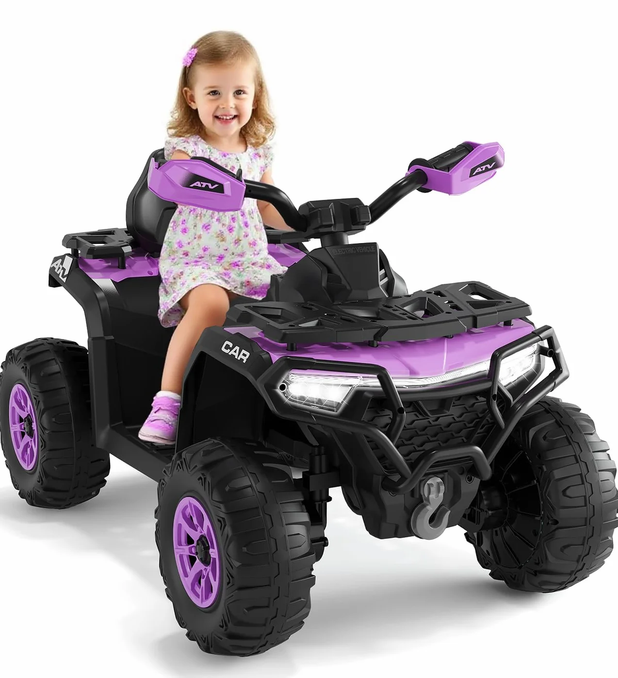 Quad électrique Tout-Terrain pour Enfants 2 Moteurs Télécommande Parents LED Bluetooth USB 95x56x55 cm