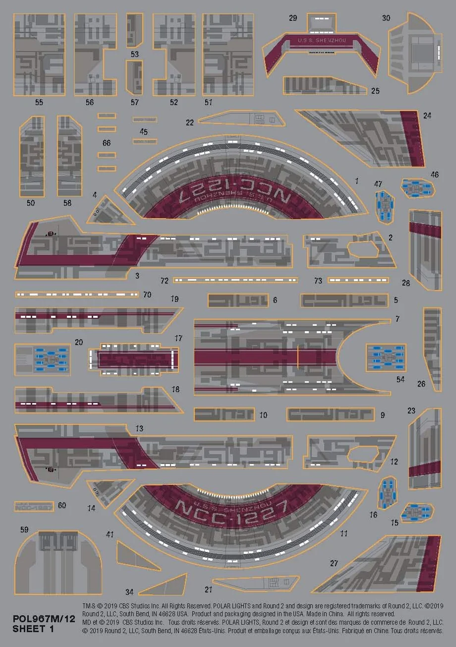 Polar Lights Star Trek USS Shenzhou NCC-1227 1:2500 Scale Plastic Kit