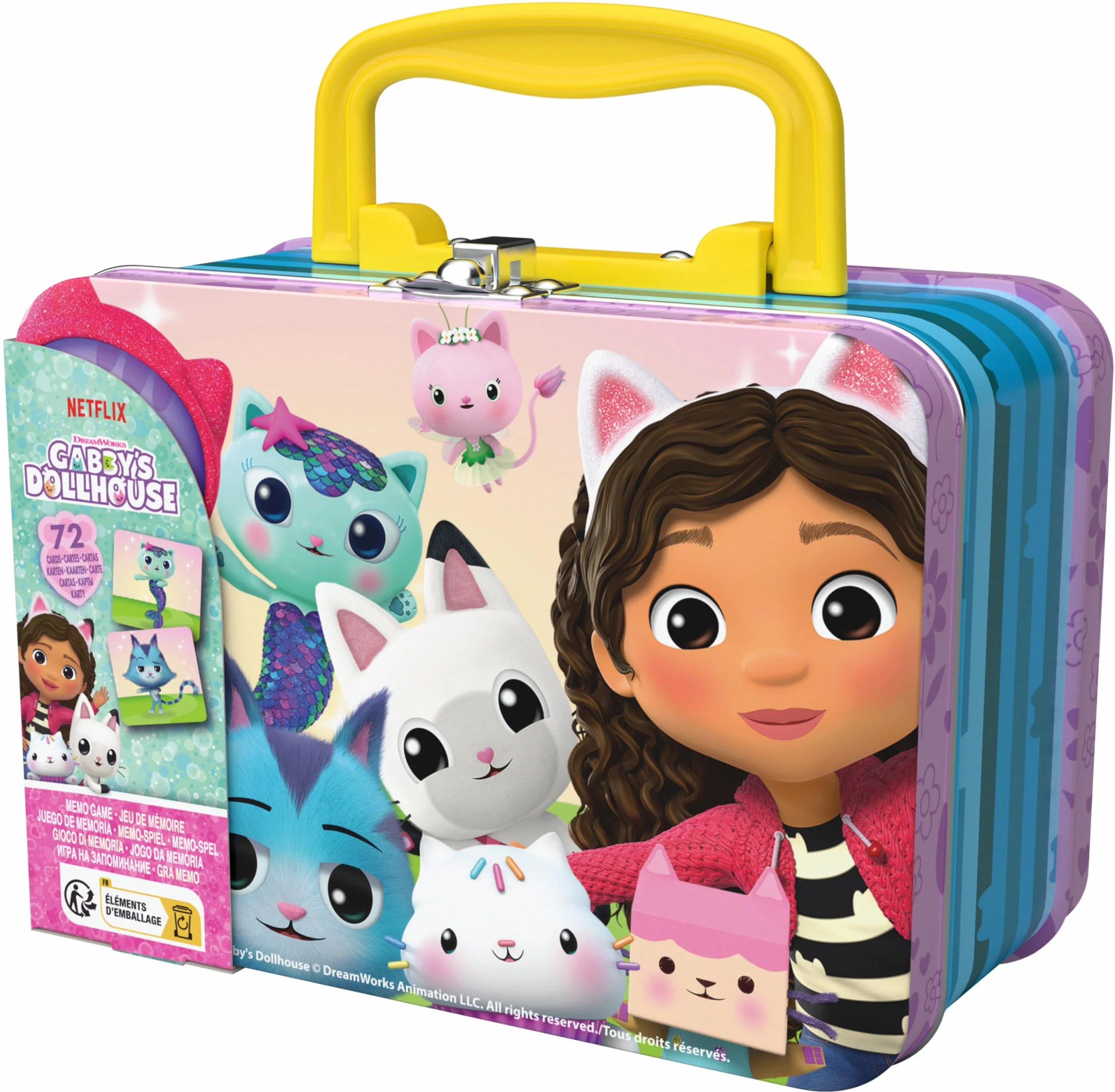 Gabby et la Maison Magique Memo Valisette Gabby Chat Jeu De Société Concentration 72 Cartes 36 Paires Jouet Enfant 3 Ans+