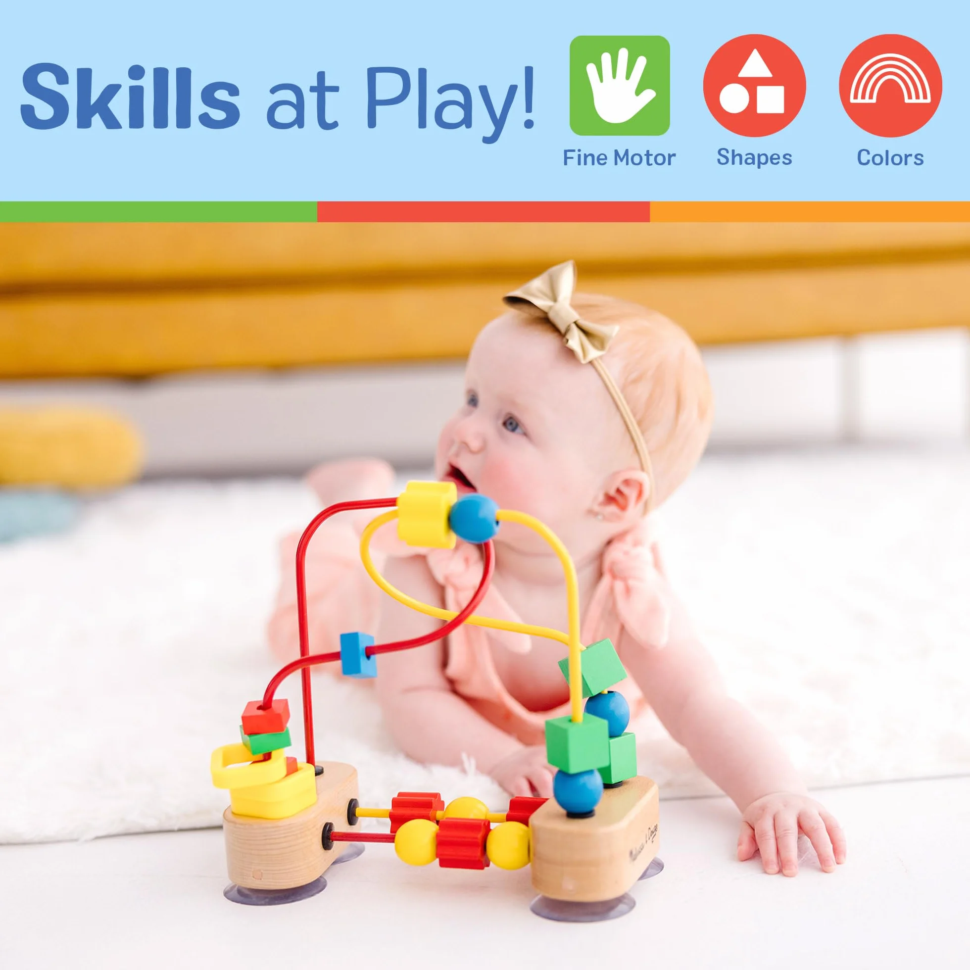 Melissa & Doug Mon Premier Labyrinthe À Perles Jouet Montessori 1 an en Bois Cadeau Enfant