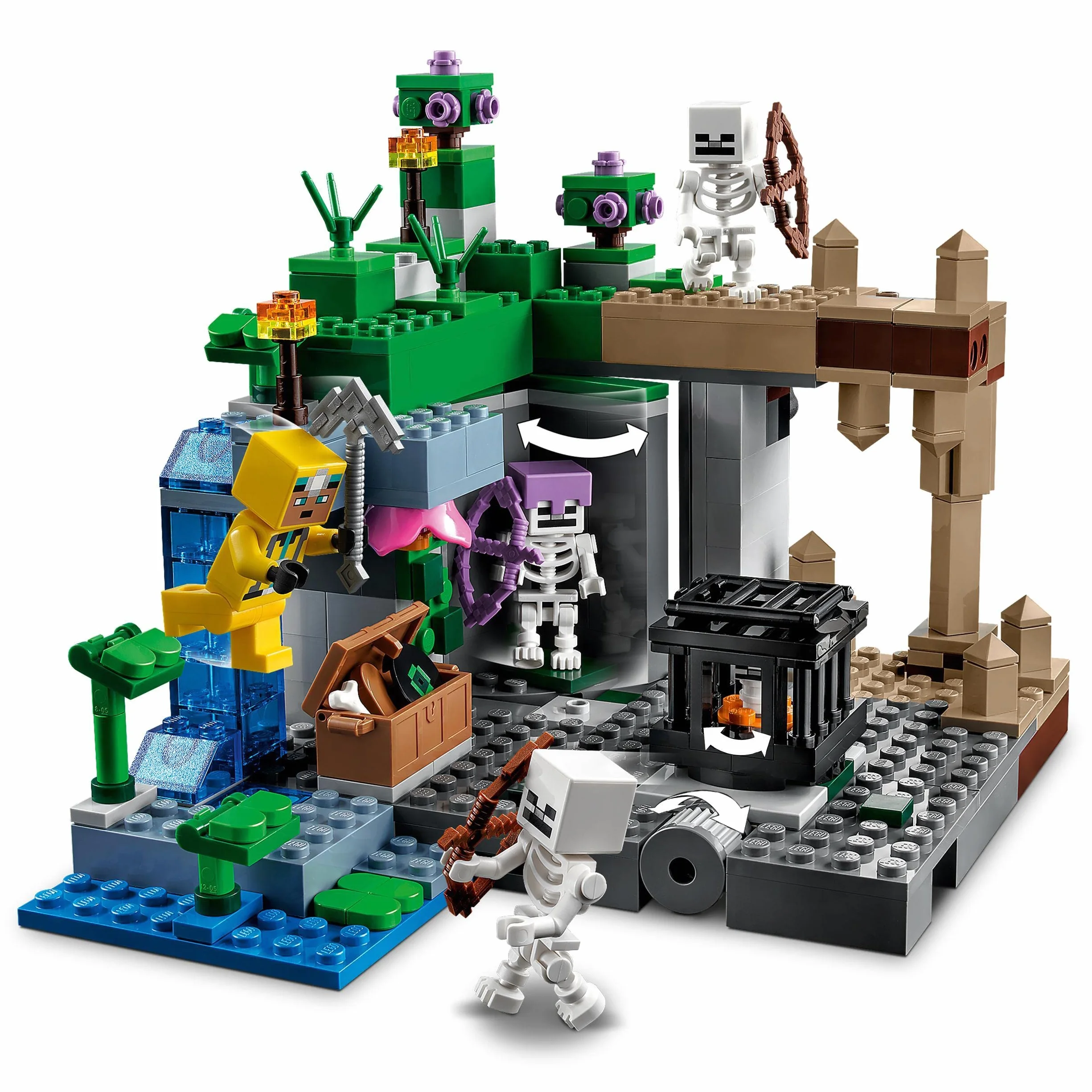 LEGO Minecraft Le Donjon du Squelette 21189 Jouet de Construction Figurine Squelette Grotte Jeu Éducatif Enfants 8 Ans
