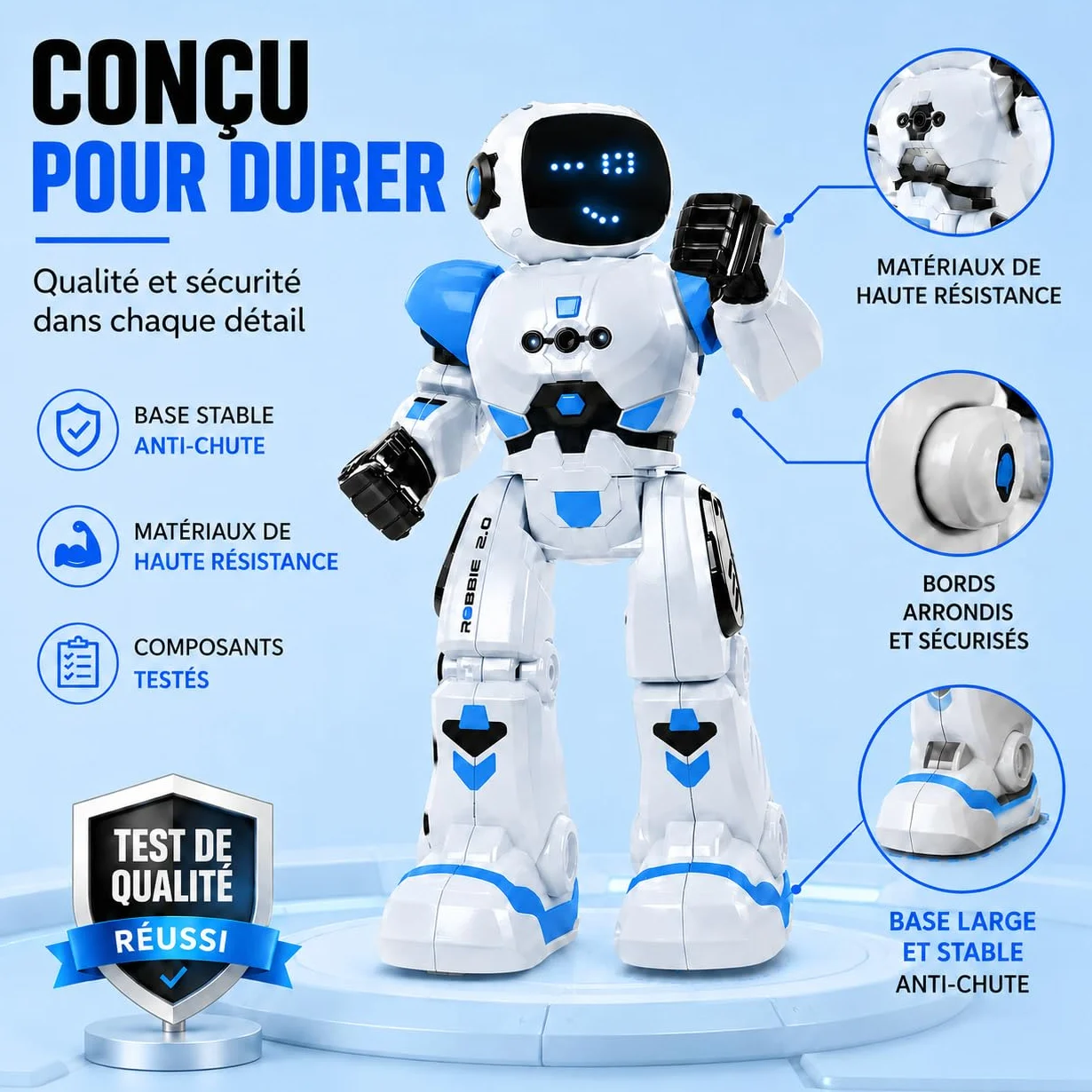 Xtrem Bots Robbie Robot Enfant Télécommandé Programmable 50 Actions Jouet 5 Ans Garçon Fille