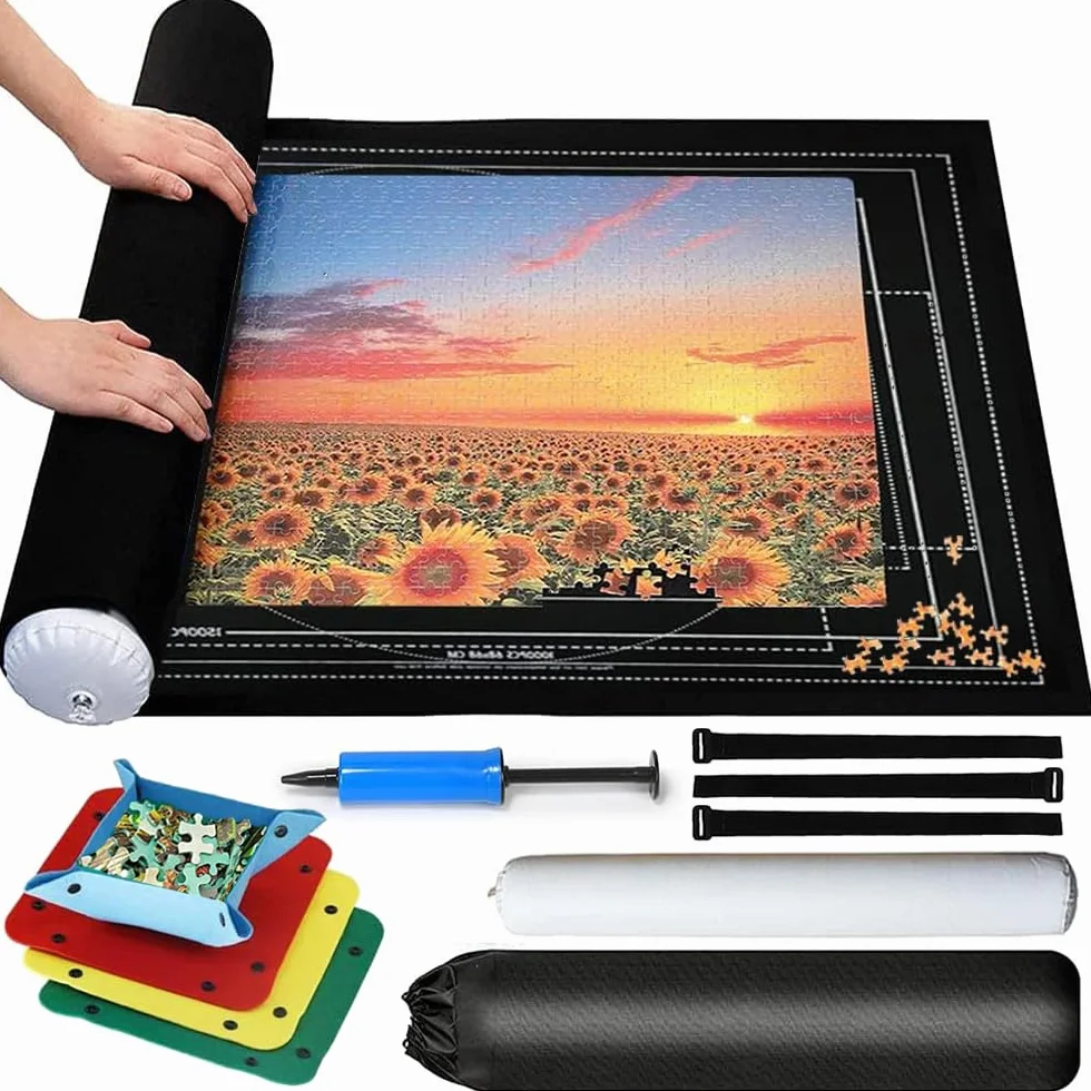 Tapis Puzzle Enroulable 2000 Pièces 80 x 120 cm avec 4 Trieur pour Adultes et Enfants