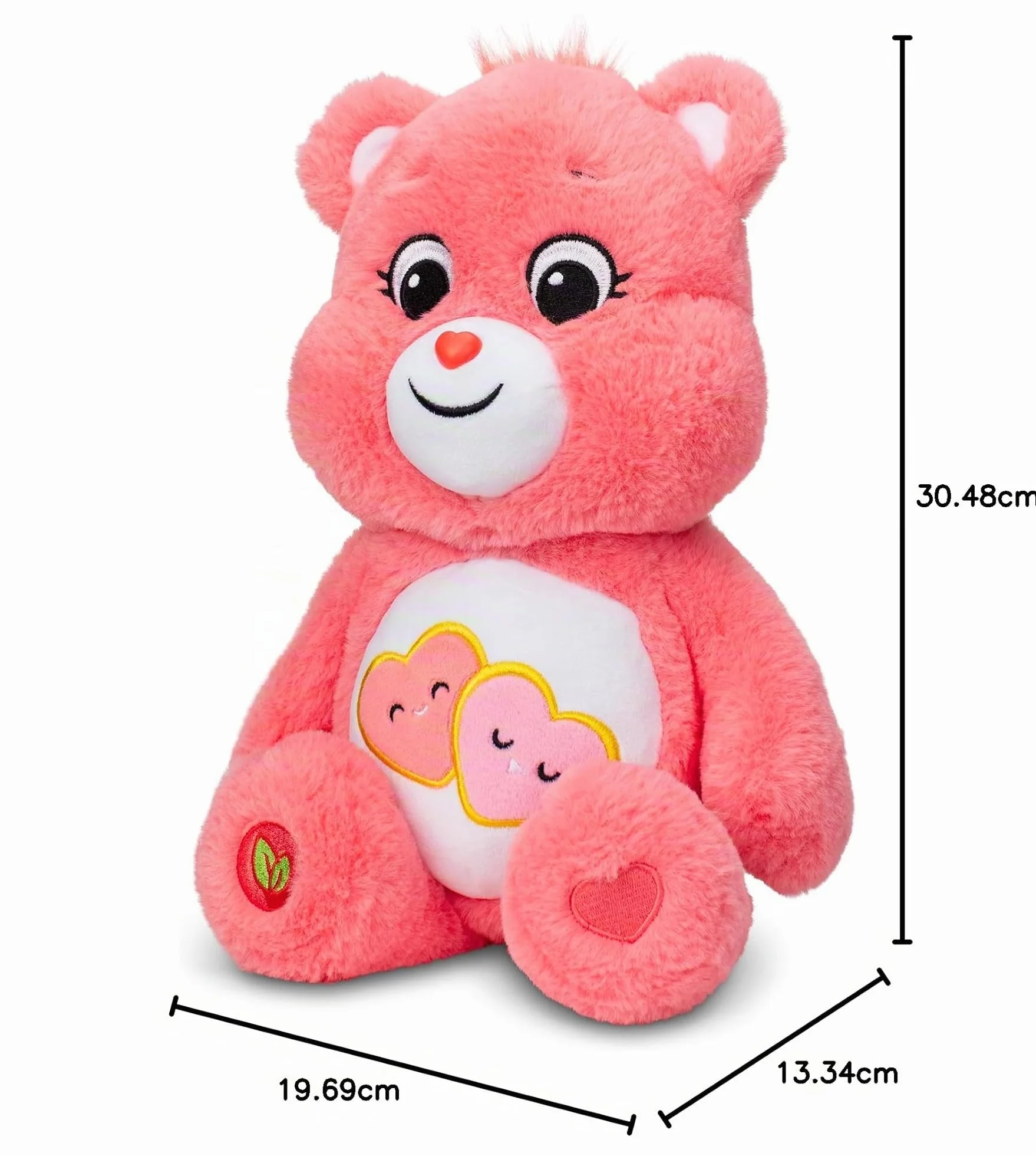 Care Bears Basic Fun Love-a-Lot Bear Peluche 35 cm Jouet Doux câlin écusson cœur