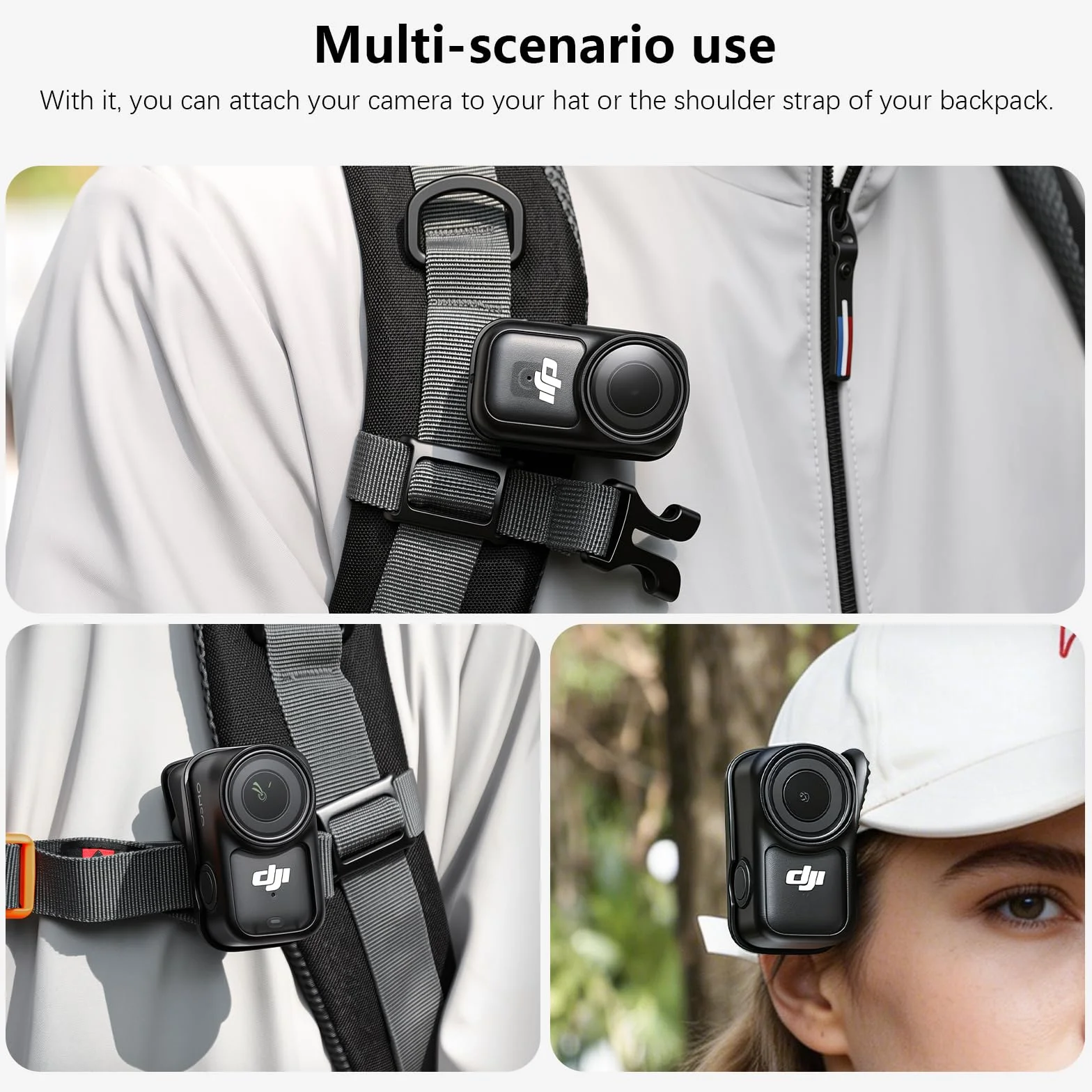 AMAZEAR Clip Support pour DJI Osmo Nano Accessoires, Clip Multifonctionnel Magnétique Ajustable 360° pour Cyclisme