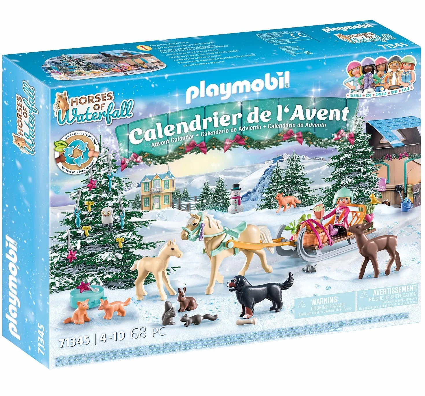 PLAYMOBIL 71345 Calendrier de l'Avent Équestre Horses of Waterfall 24 Surprises Jouet Enfants 4 Ans