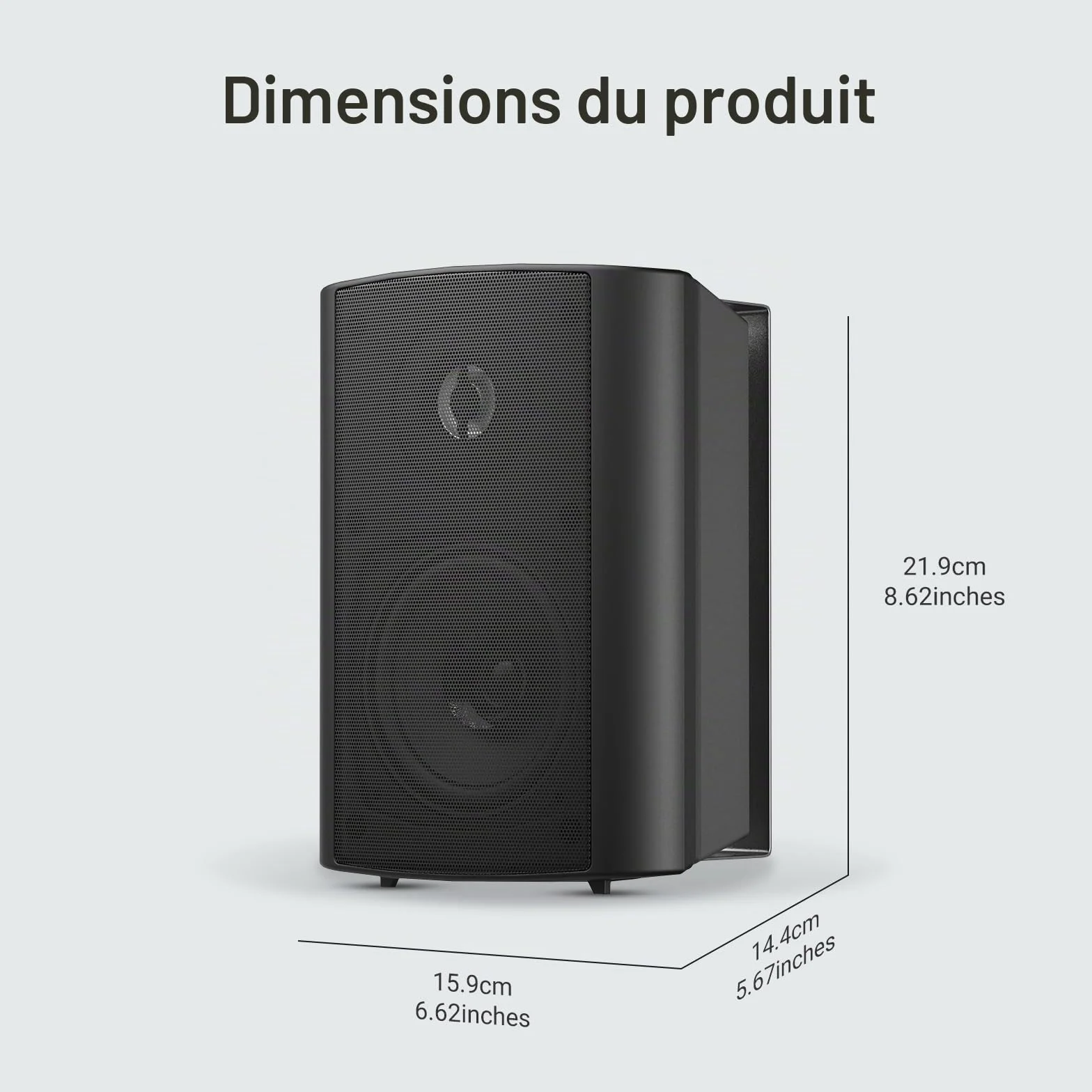 Herdio 4 Pouces Enceinte d'Extérieur Bluetooth 200W 2 Voies Etanche Haut-parleur Extérieur Noir