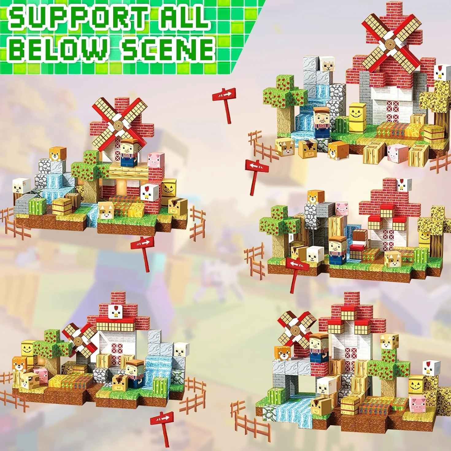 Blocs de Construction Magnétiques 150Pcs Set Éducatifs Jouets pour Enfants 3+