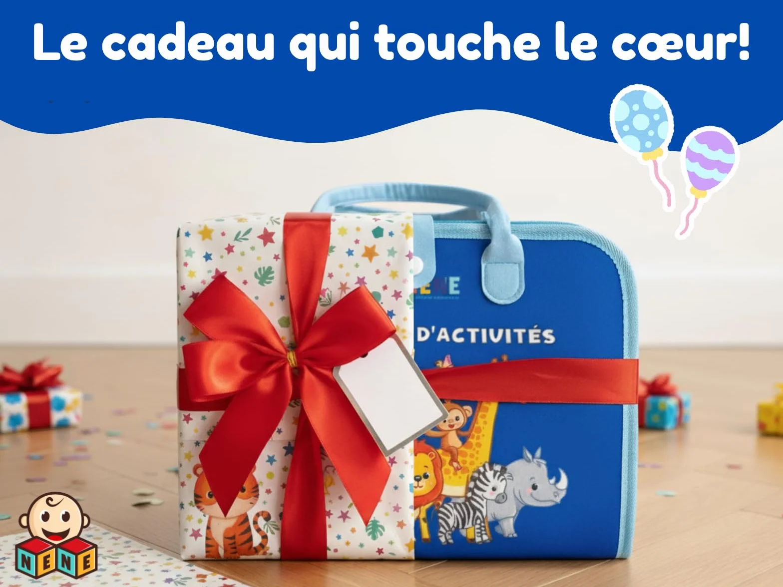 Nene Busy Board Montessori Jouet éducatif 2-6 Ans garçon fille Planche activités sensorielle sans écran Lettres Chiffres Formes Couleurs Motricité Fine
