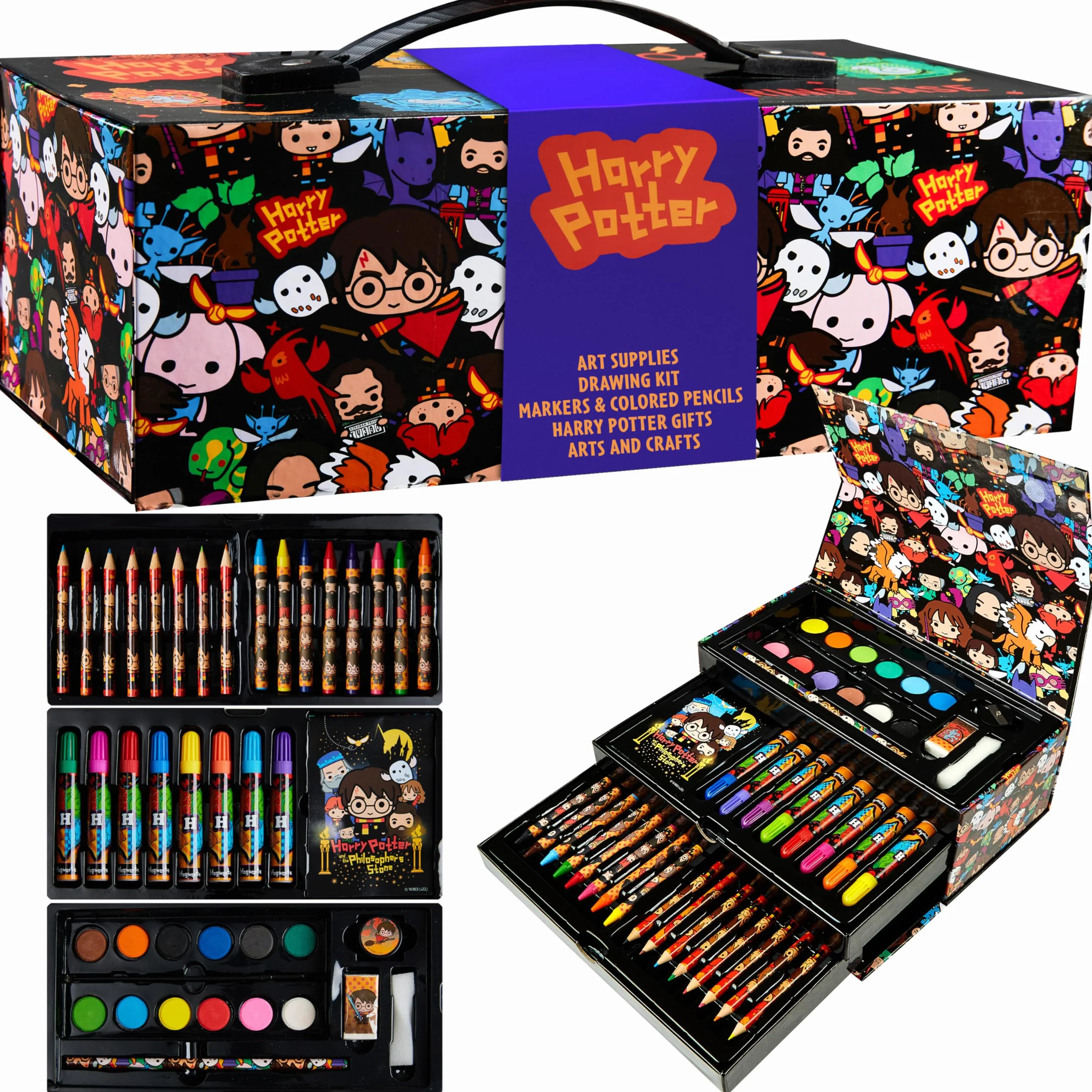 Harry Potter Malette Coloriage Enfant Coffret Dessin Feutres Crayons de Couleur Cadeau