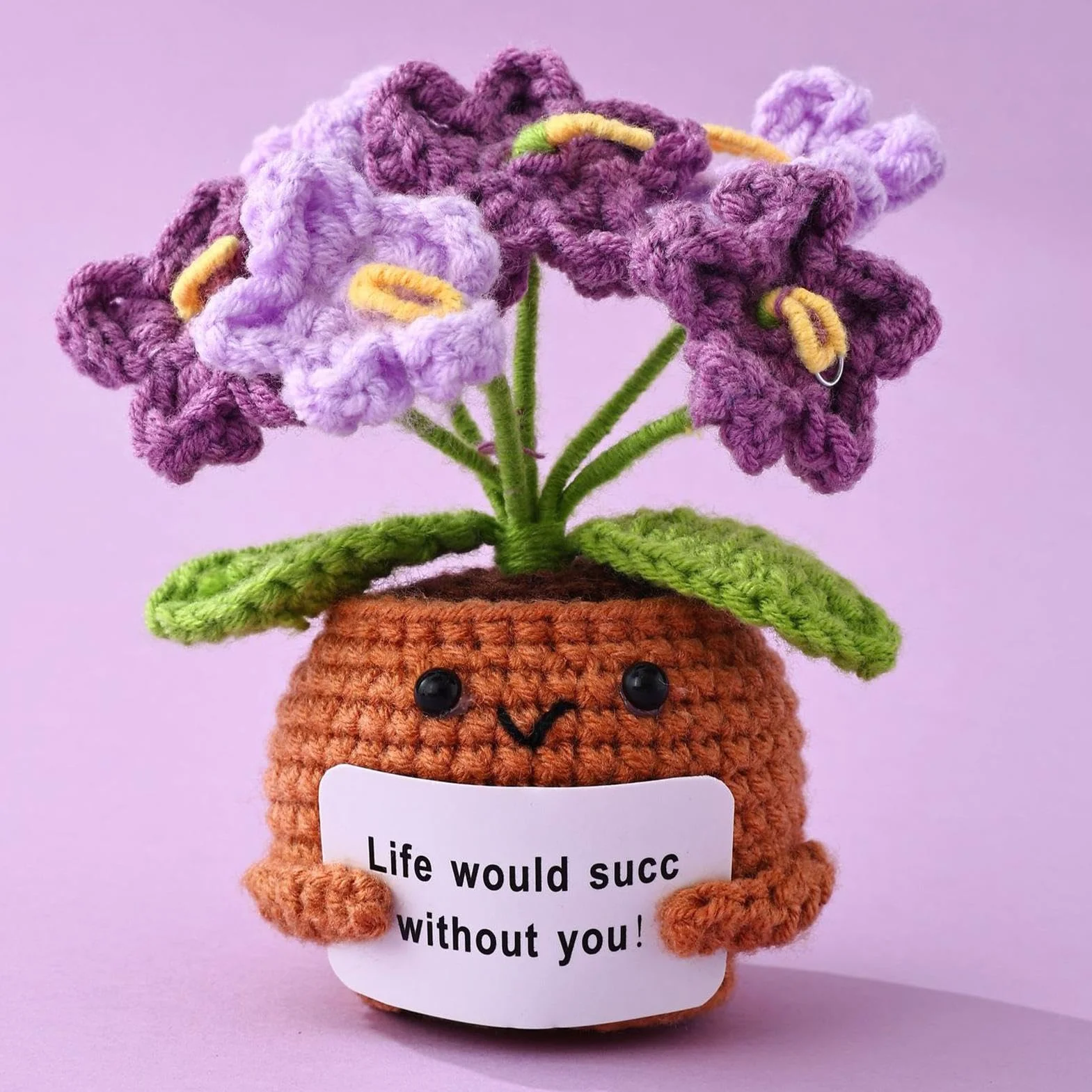 Fleur en peluche positive au crochet – Soutien émotionnel, animal en peluche pour amis proches