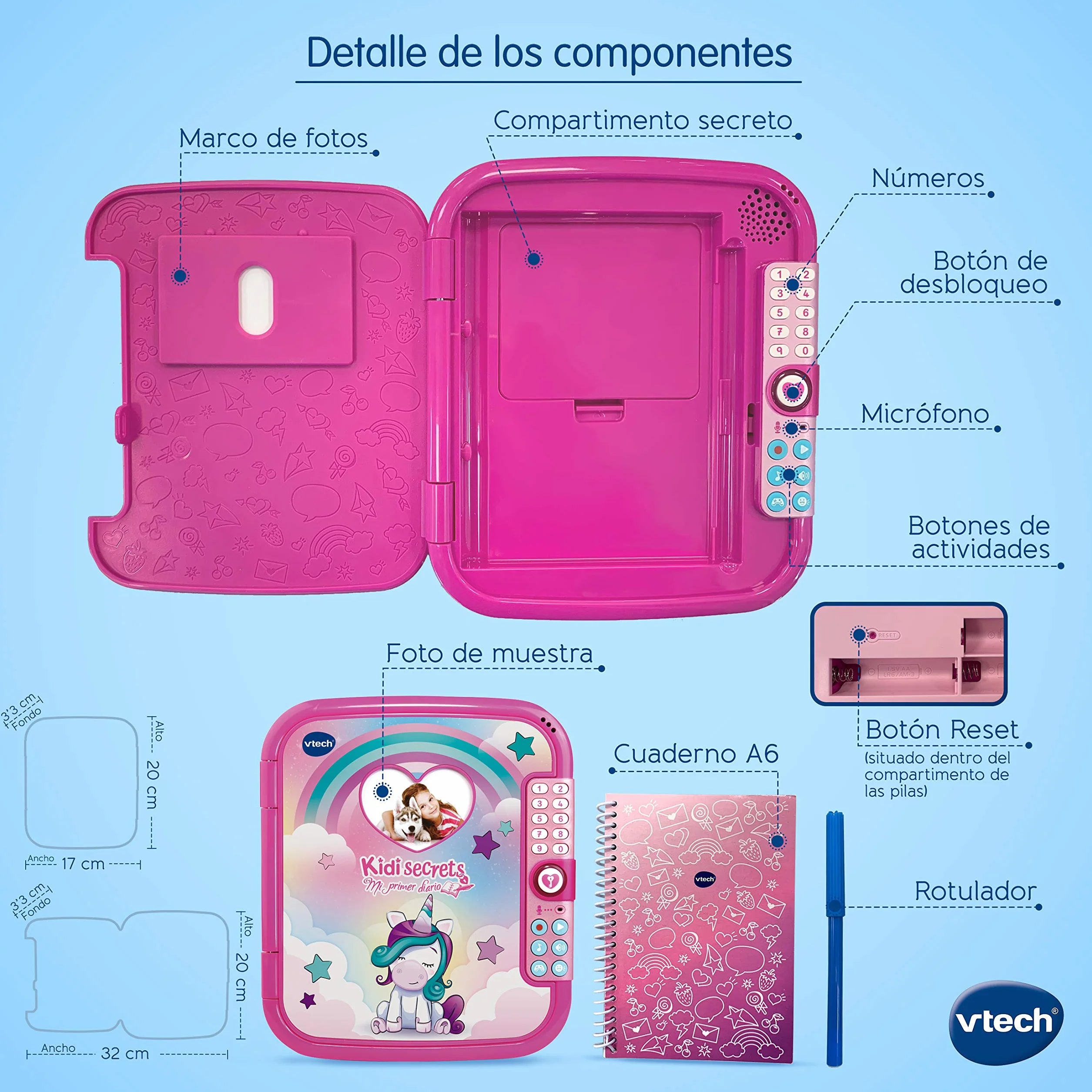VTech KidiSecrets Mon premier journal électronique interactif carnet jeux