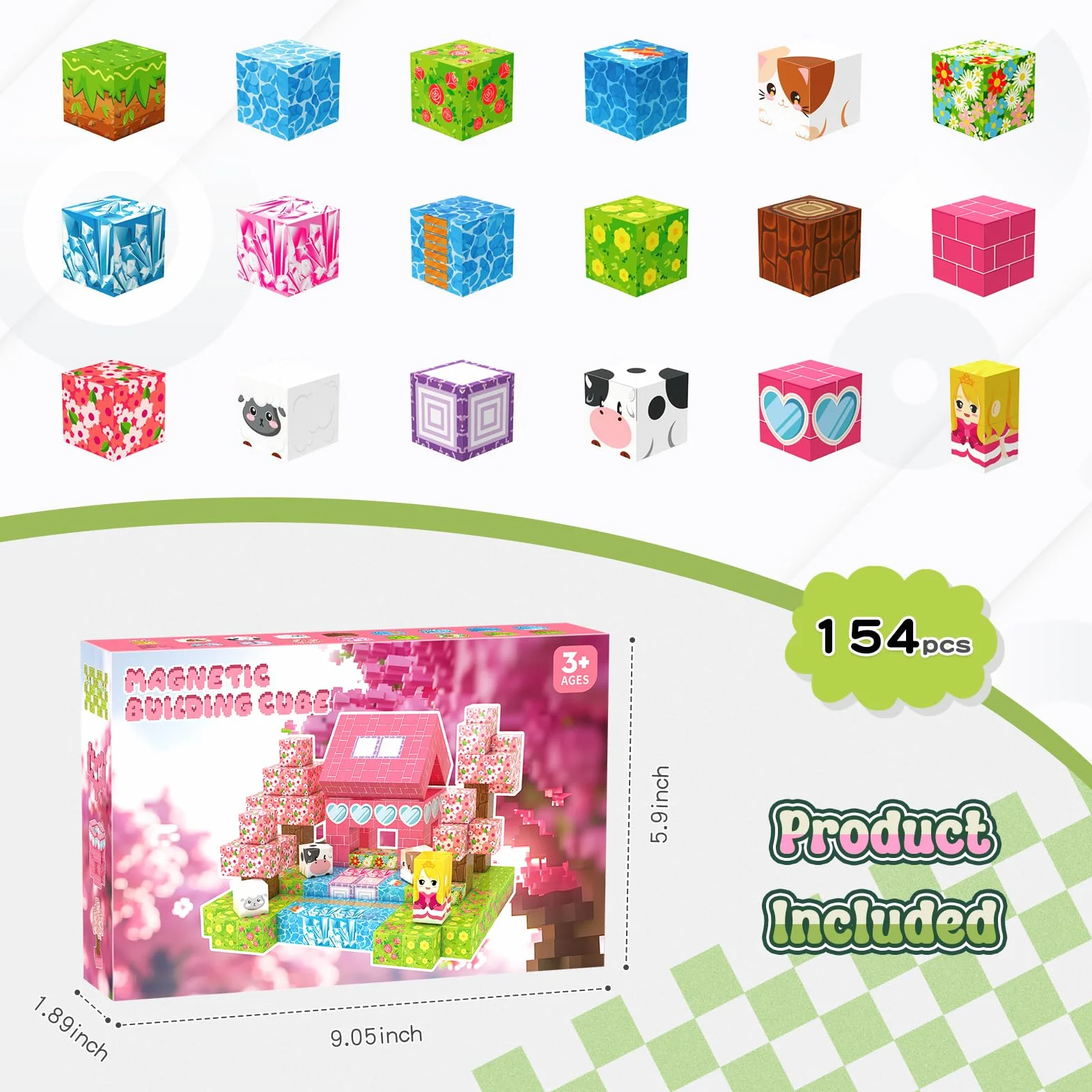 Coolzon Blocs de Construction Magnétiques 154 Pièces Jouet Sensoriel Montessori