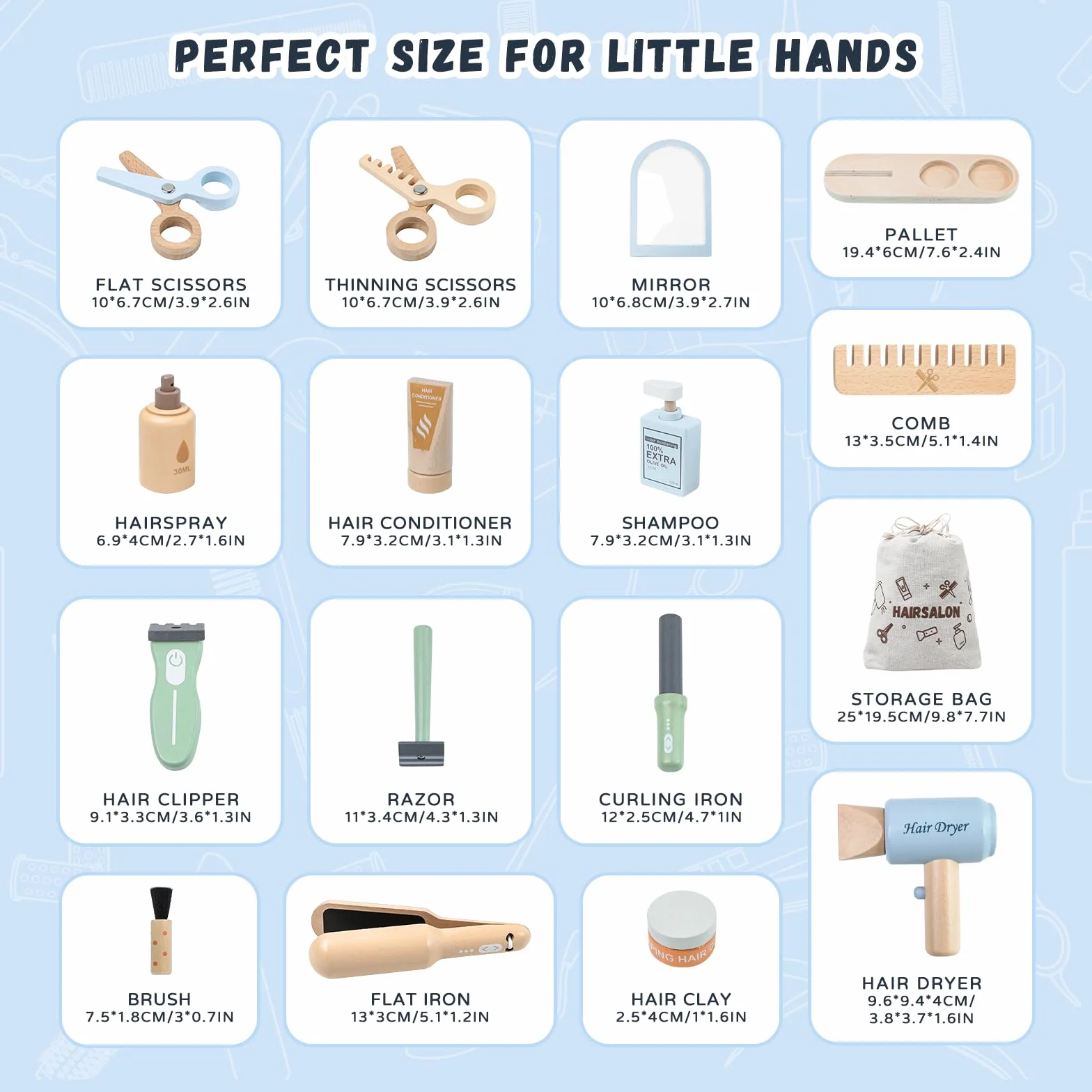 Kit de Coiffure pour Enfants avec Sèche-Cheveux, Jouets de Salon de Coiffure
