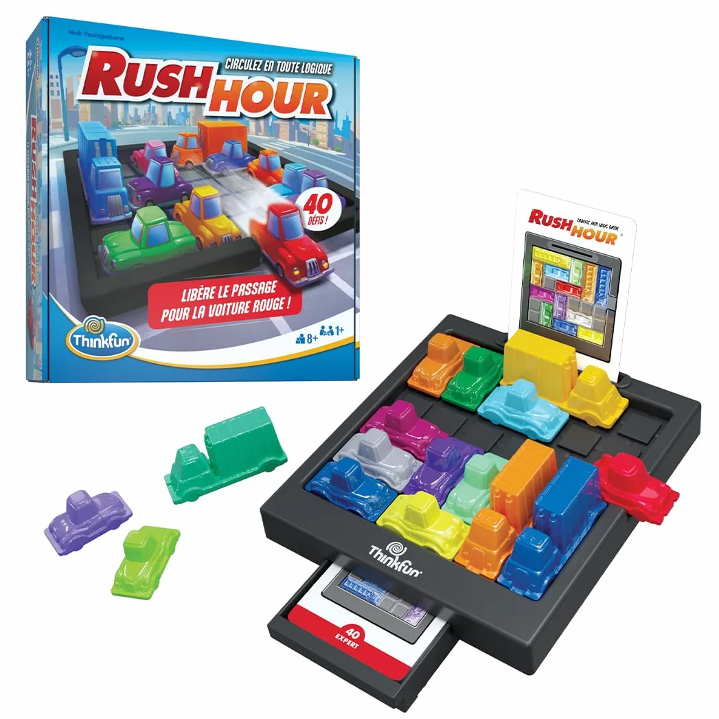 Ravensburger ThinkFun Rush Hour, Jeu de logique d’embouteillage dès 8 Ans, Casse-tête Solo avec 40 défis