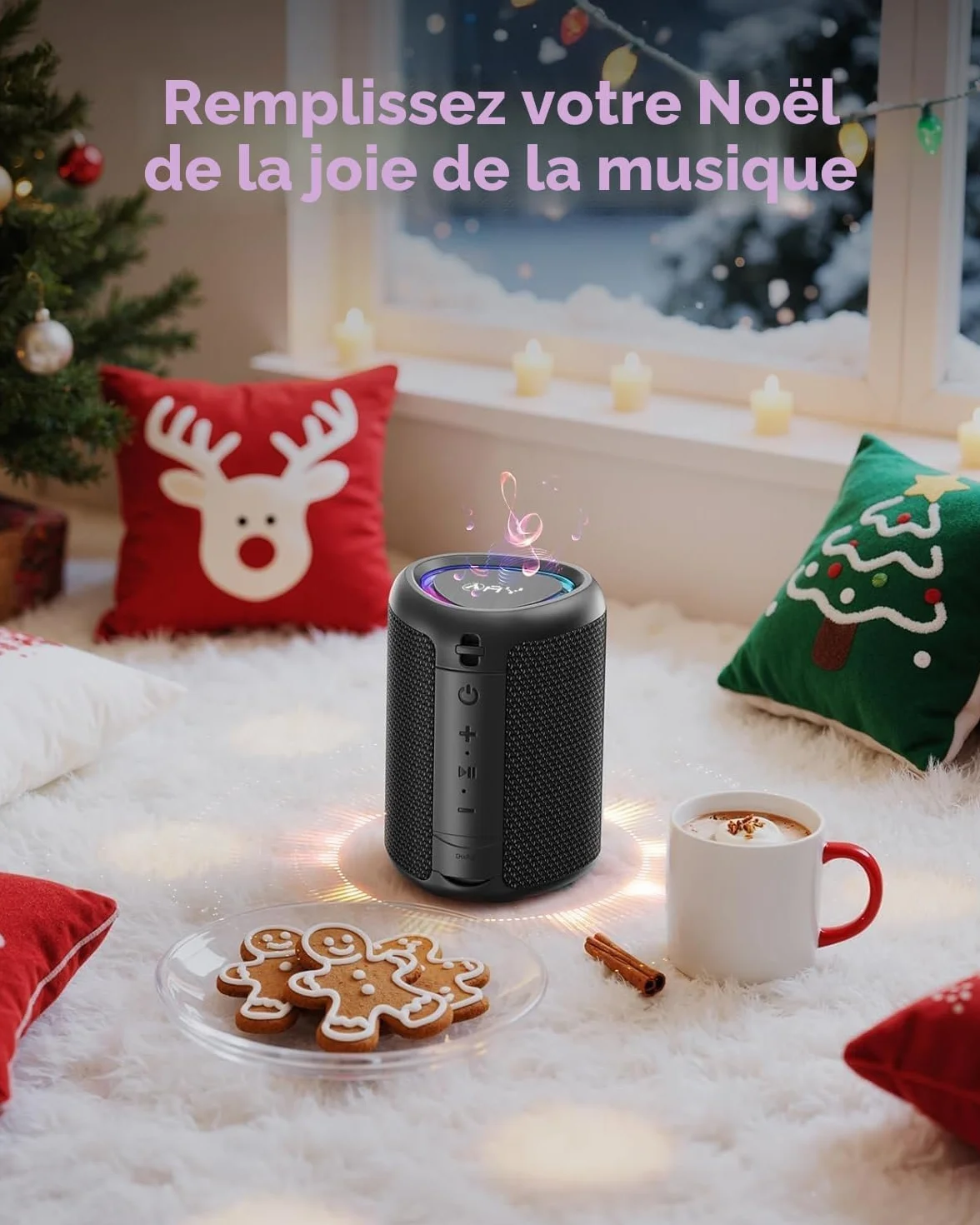 Enceinte Bluetooth Portable IPX5 Bluetooth 5.3 AUX TF-Card Stéréo Sans Fil
