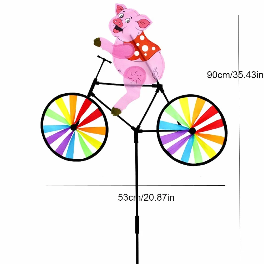 Moulin à vent 3D animal sur vélo Décoration jardin