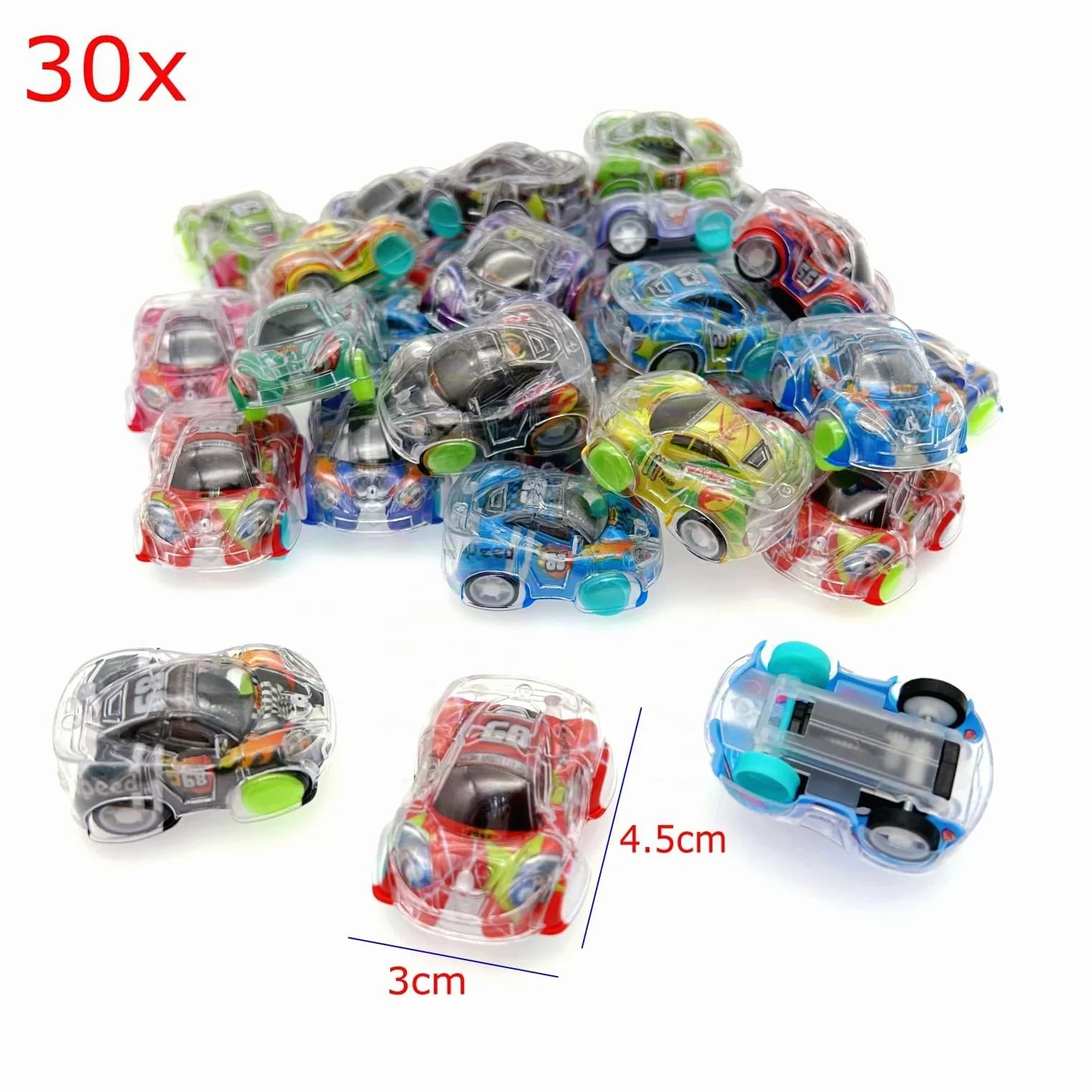 Lot de 30 Mini Voitures à Tirer Vers l'Arrière - Jouets pour Fête, Cadeaux pour Enfants