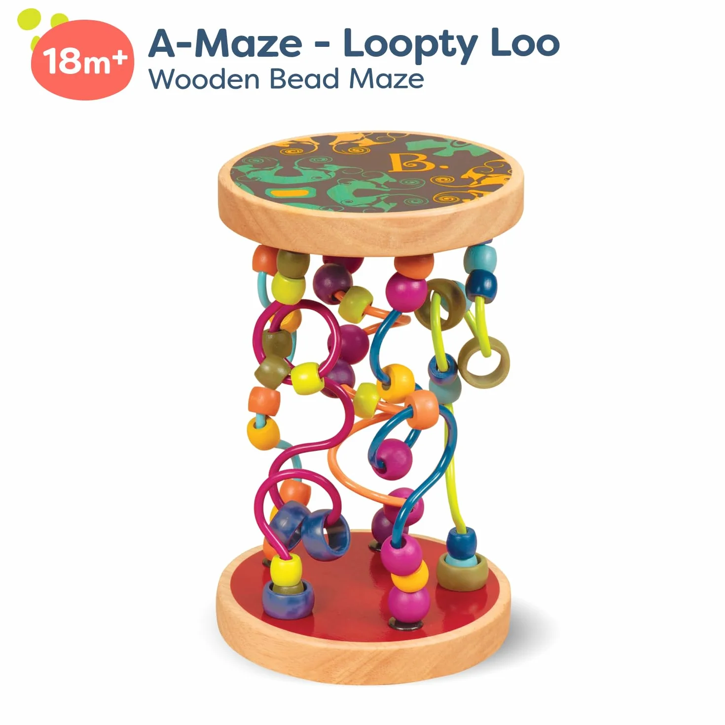 B. toys A-Maze Loopty Loo Labyrinthe de Perles en Bois 47 Perles 5 Labyrinthes Jouet Classique 18 Mois+