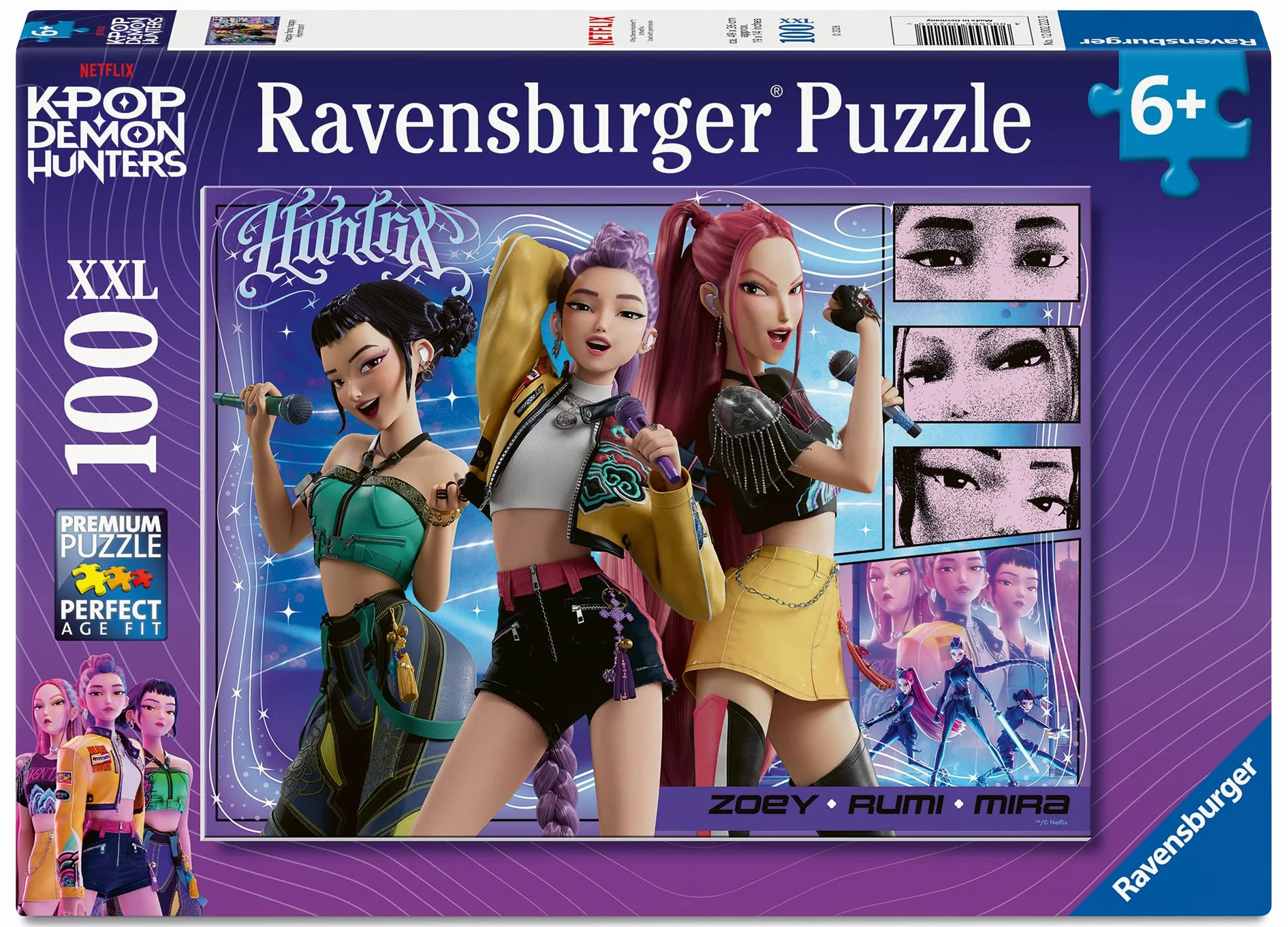 Ravensburger Puzzle Enfant 100 pièces XXL Fans Heureux Honmoon Heureux Kpop Demon Hunters dès 6 Ans