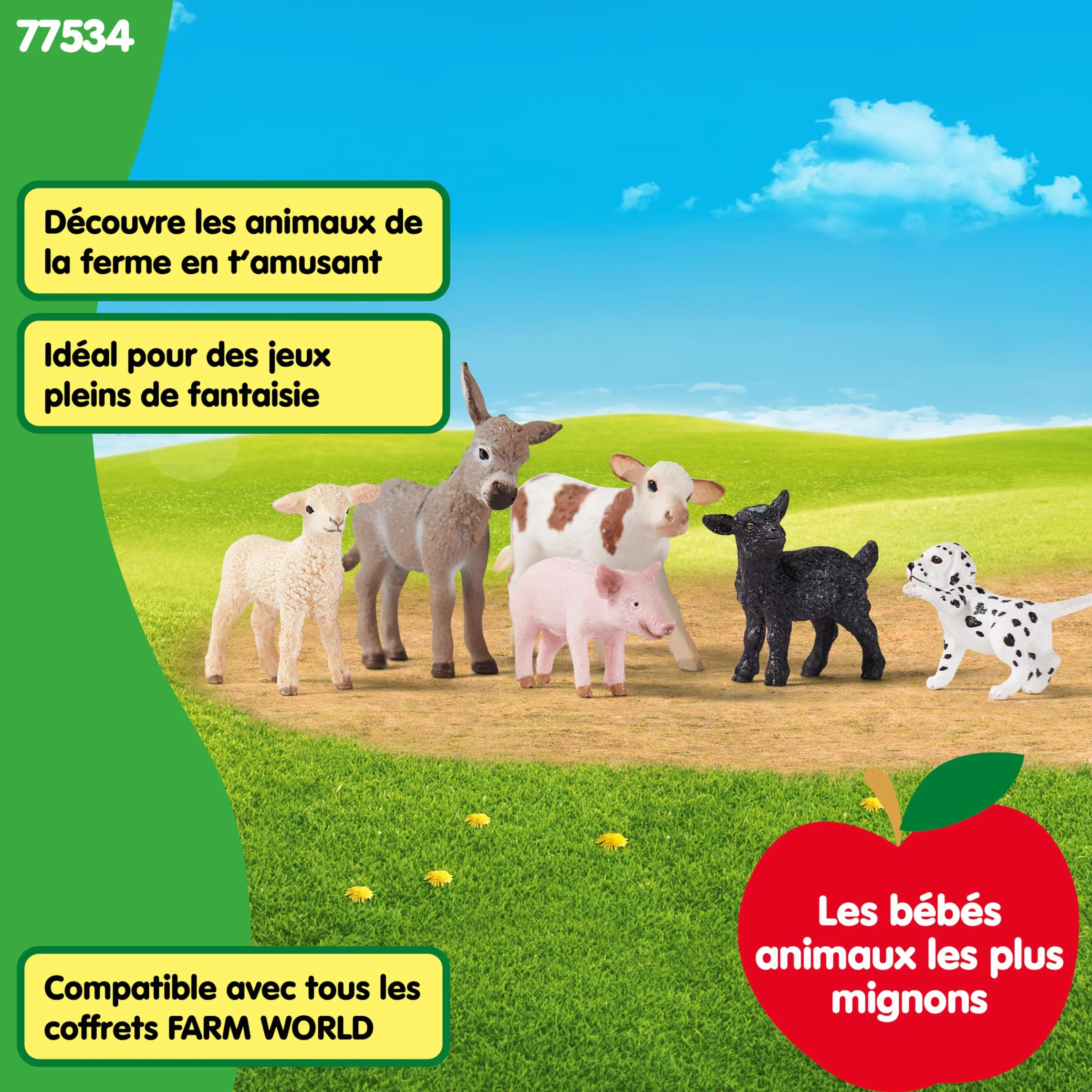 Schleich Farm World Set Animaux de la Ferme 77534 - Jouet de Ferme dès 3 Ans - Set de 6 pièces