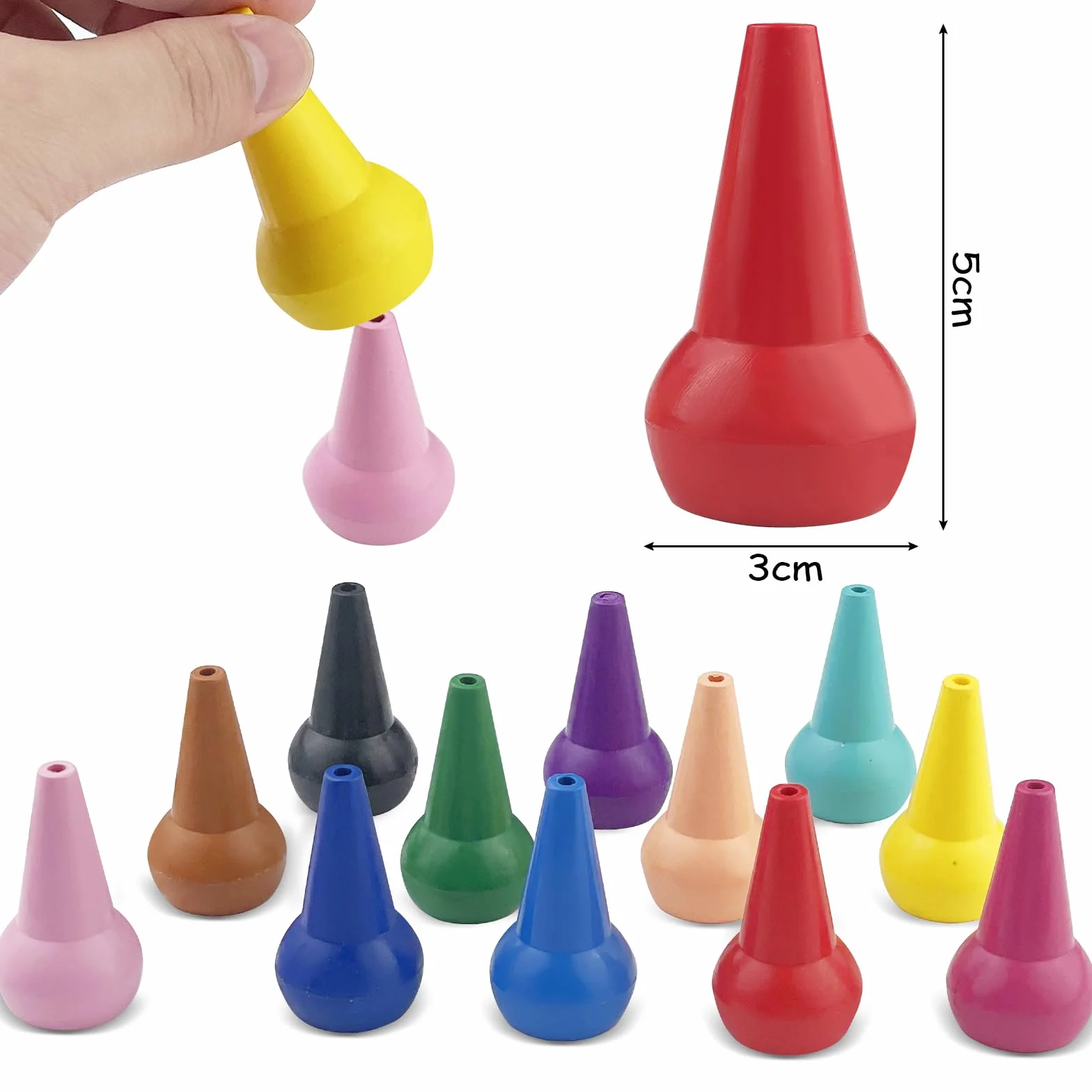 Crayons à Doigts 12 pièces pour tout-petits, non toxiques, jouets Montessori