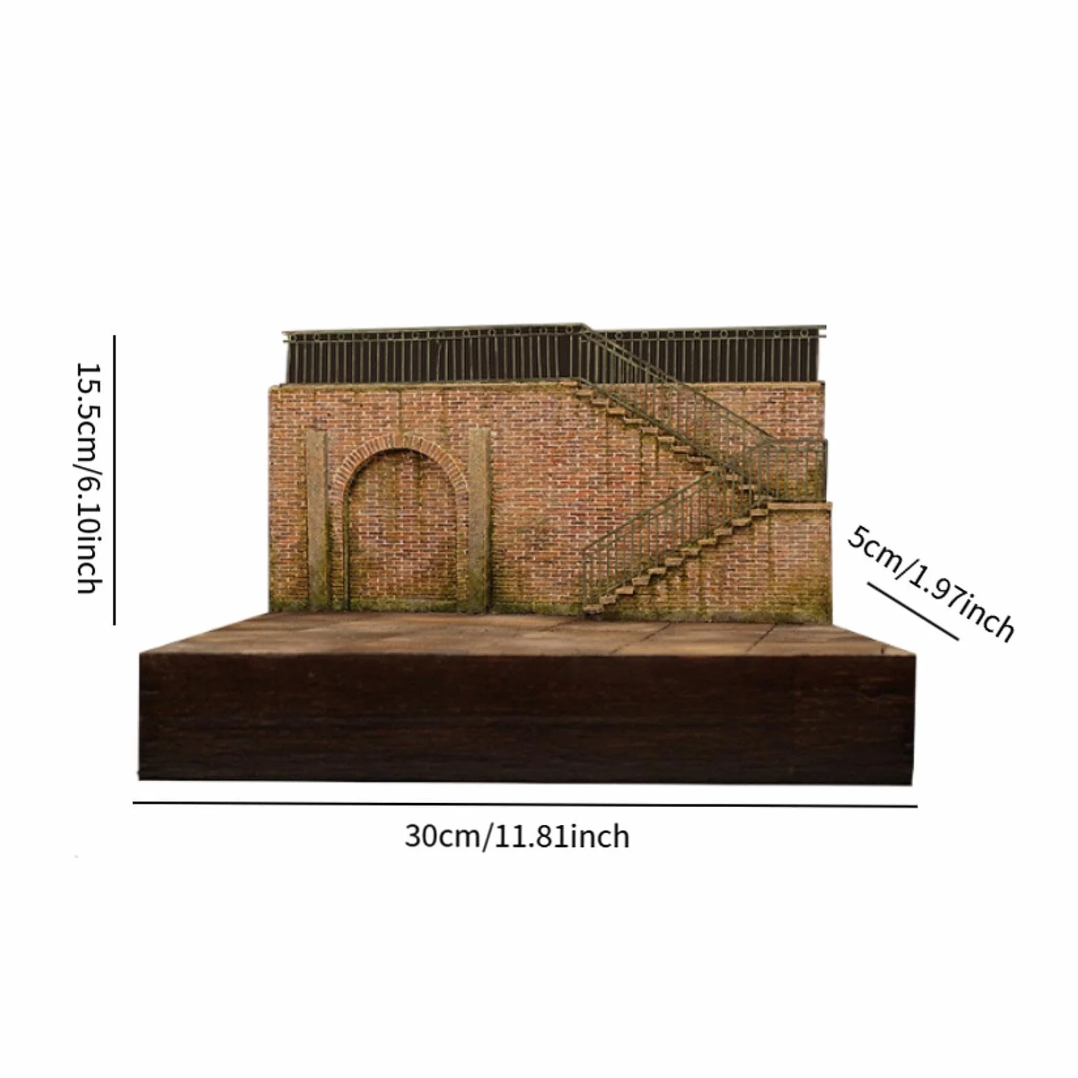 MagiDeal 1/35 Kit de Modèle de Construction d'Usine en Bois et Mousse, Diorama d'Architecture