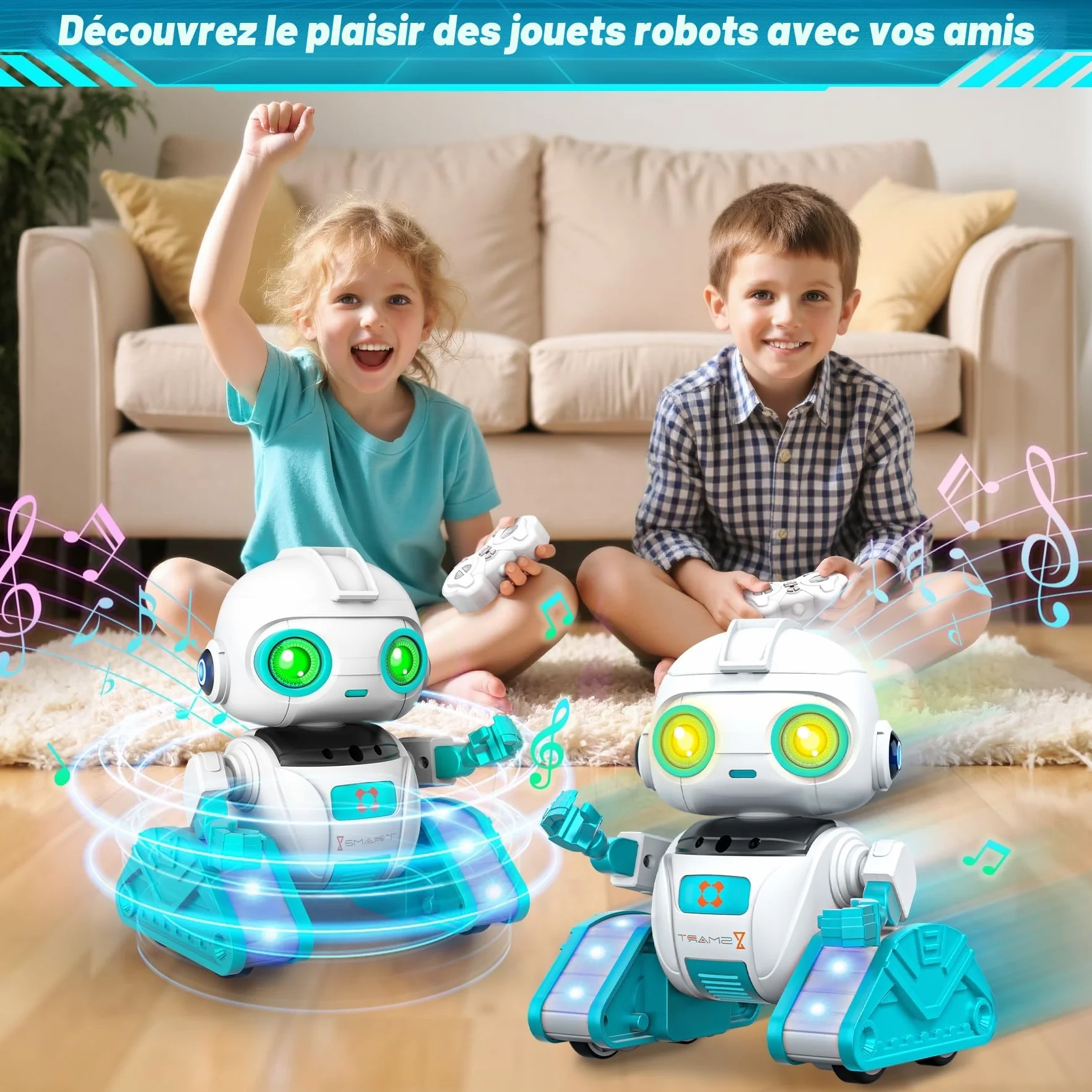 Robot Enfant Jouet Télécommandé Rechargeable avec Veilleuse Projecteur Ciel Etoile pour Garçons et Filles 3-8 Ans Cadeau d'Anniversaire
