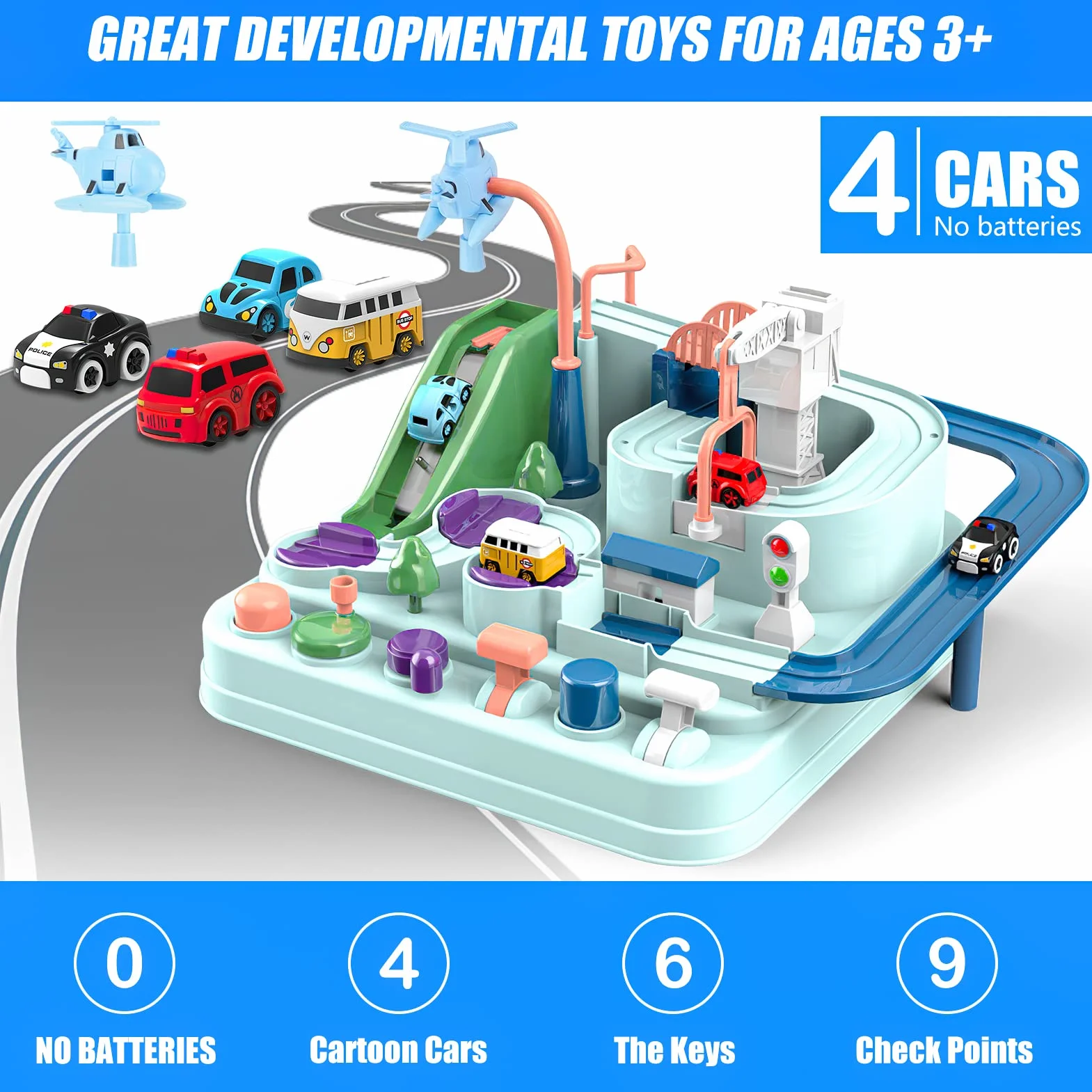 Jouet Voiture Piste Aventure Montessori Éducatif 3 4 5 6 Ans Cadeau Enfant