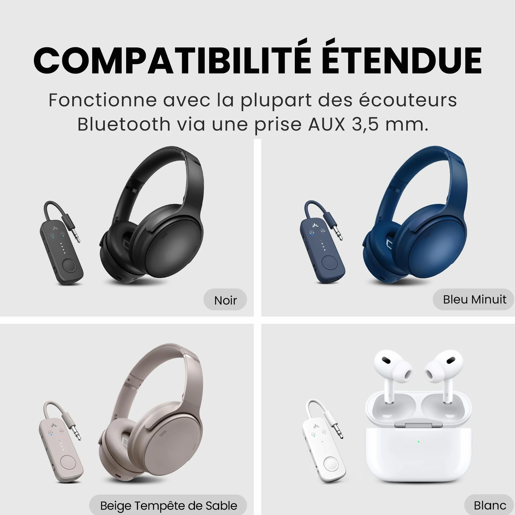 Avantree Relay Adaptateur Bluetooth 5.3 Avion Qualcomm aptX Adaptive 20H Autonomie Emetteur Audio sans Fil 3,5mm