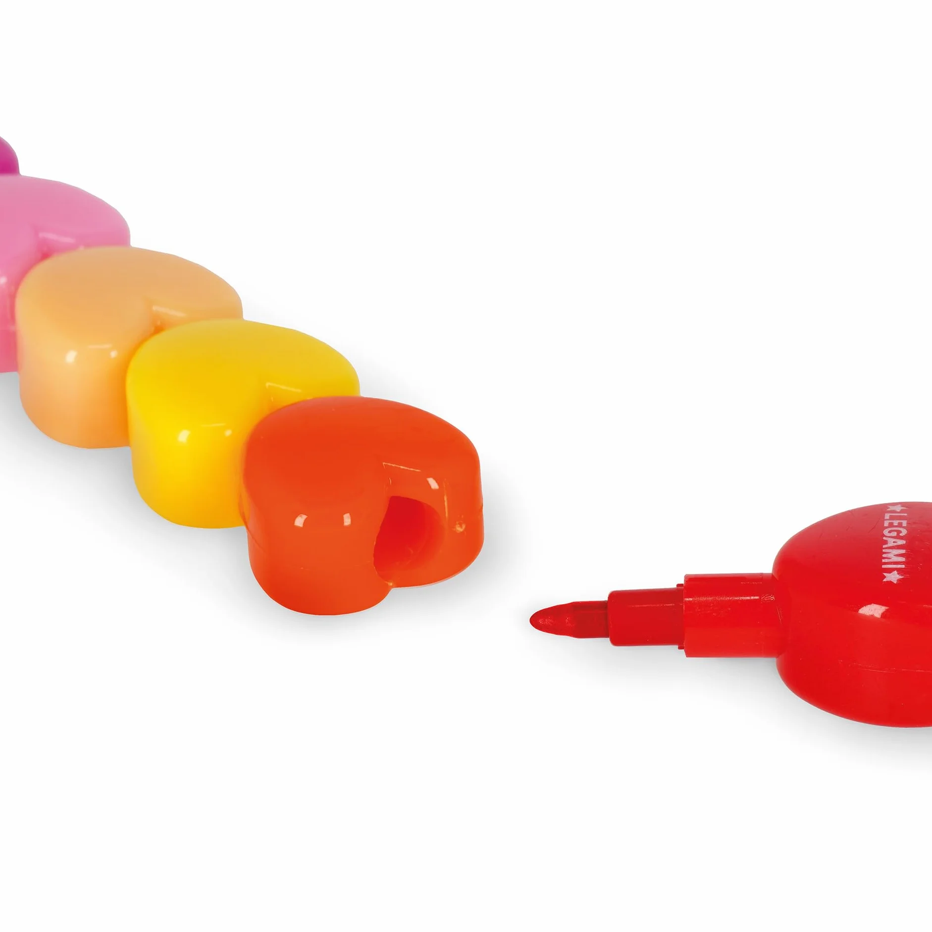 Legami 12 crayons empilables pastel en forme de coeur pour enfants