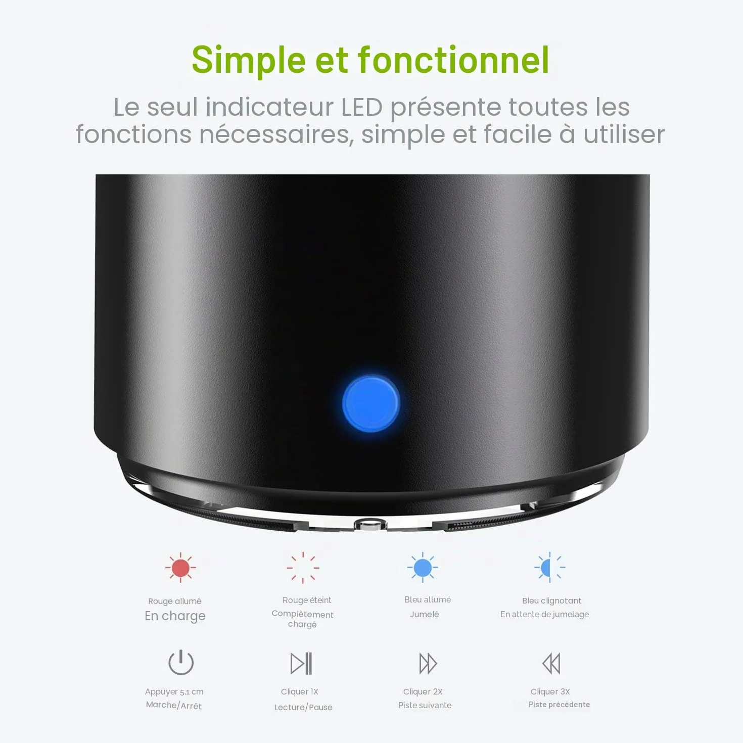 Ewa A106 Pro Mini Enceinte Bluetooth Portable Actif IP67 12hrs Autonomie Noir