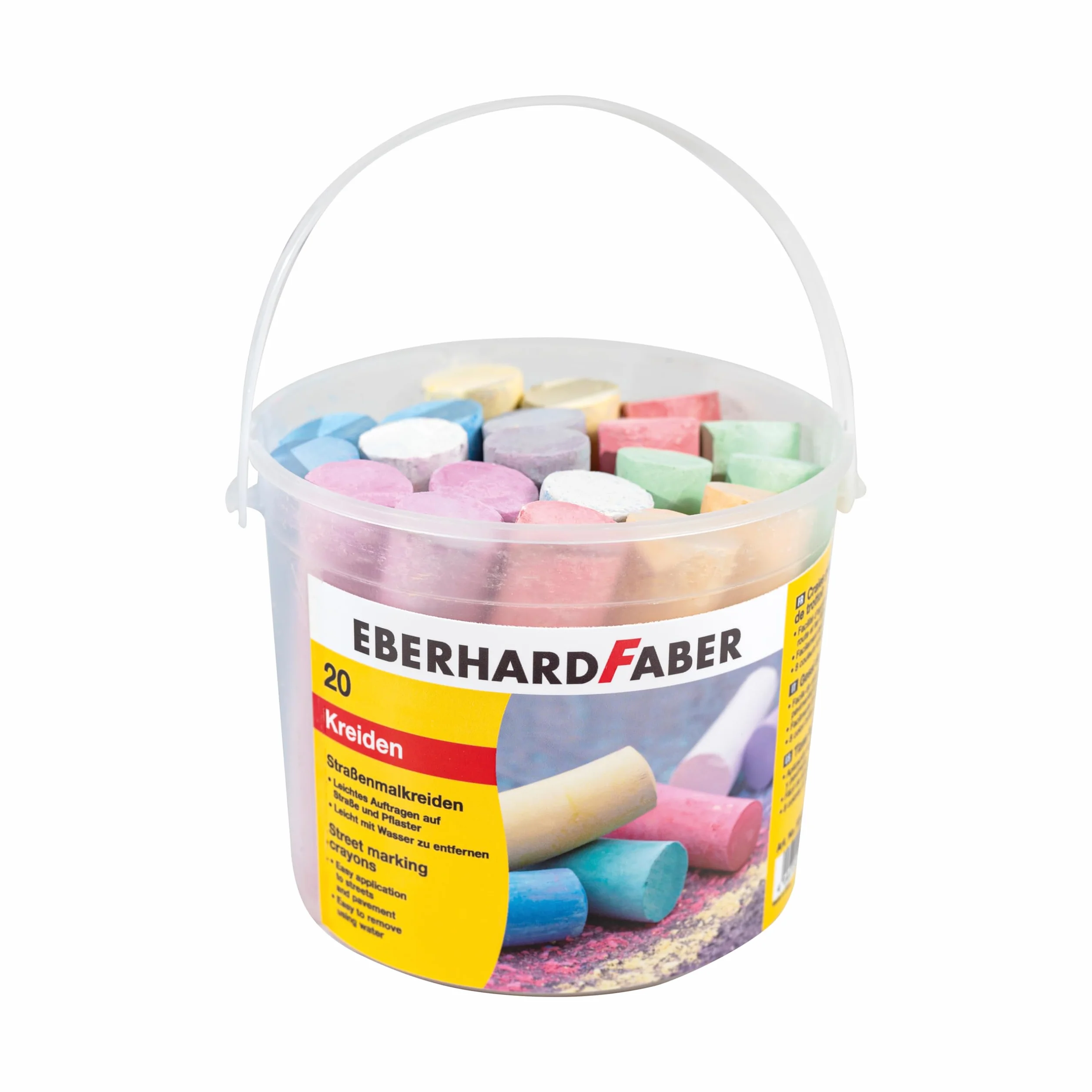Eberhard Faber Craie de rue 6 couleurs vives Seau de 20