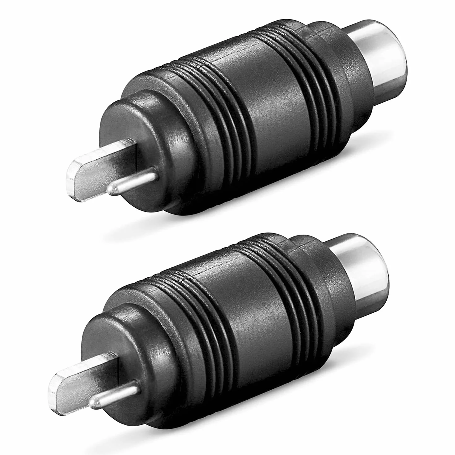 Lot de 2 connecteurs haut-parleur DIN vers prise RCA droits noirs
